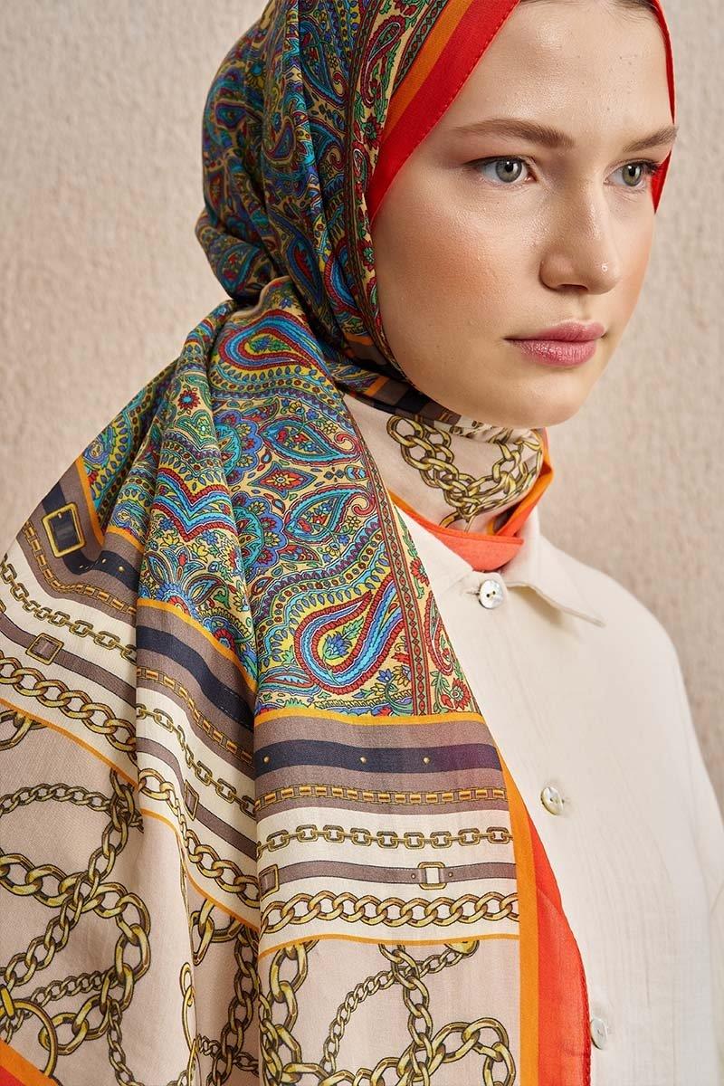 Ed Scarf Celebrity Lustre Şal Turuncu Rengi