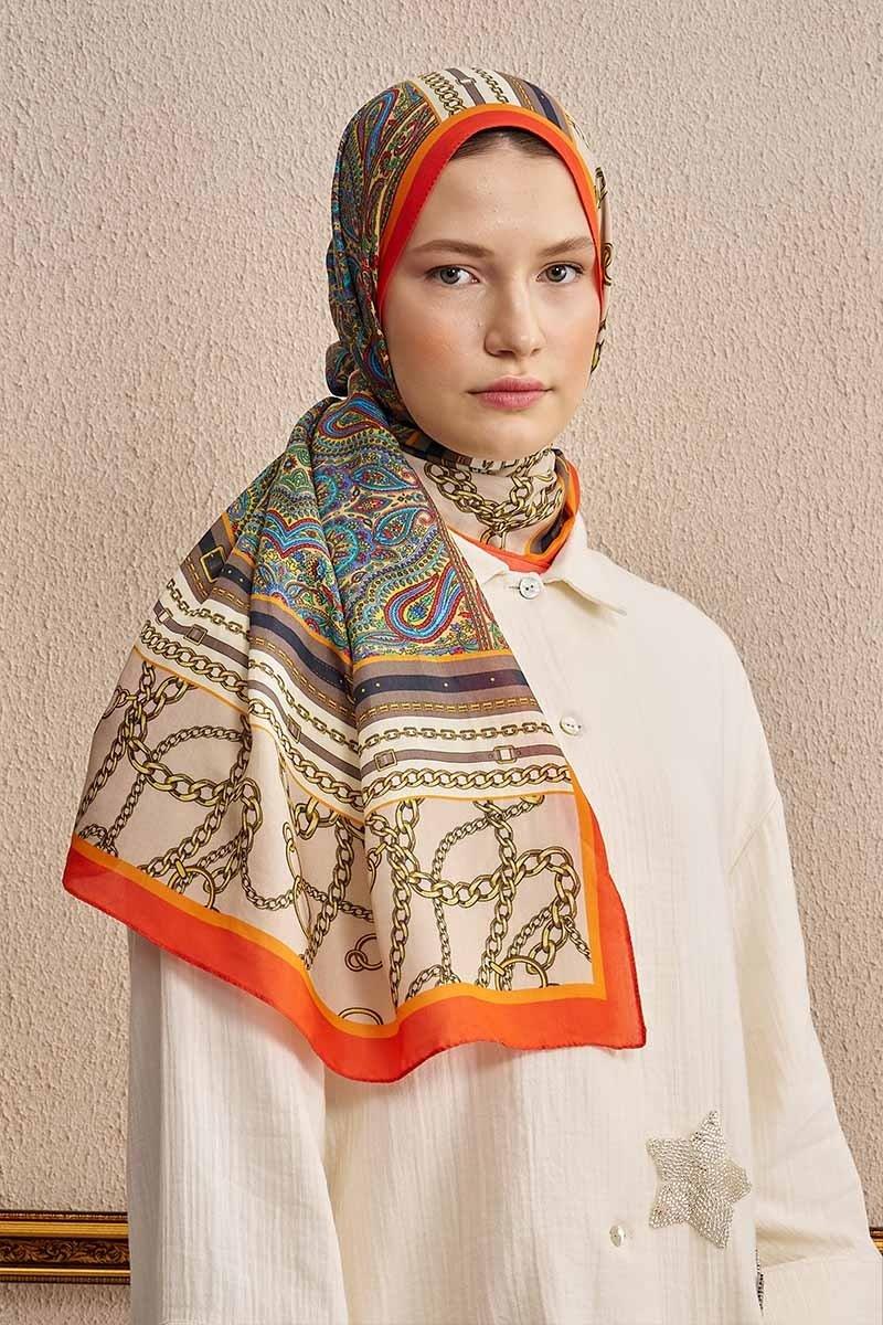 Ed Scarf Celebrity Lustre Şal Turuncu Rengi