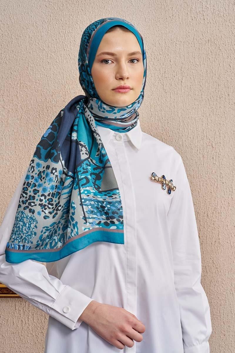 Ed Scarf Celebrity Sable Şal Mavi Rengi