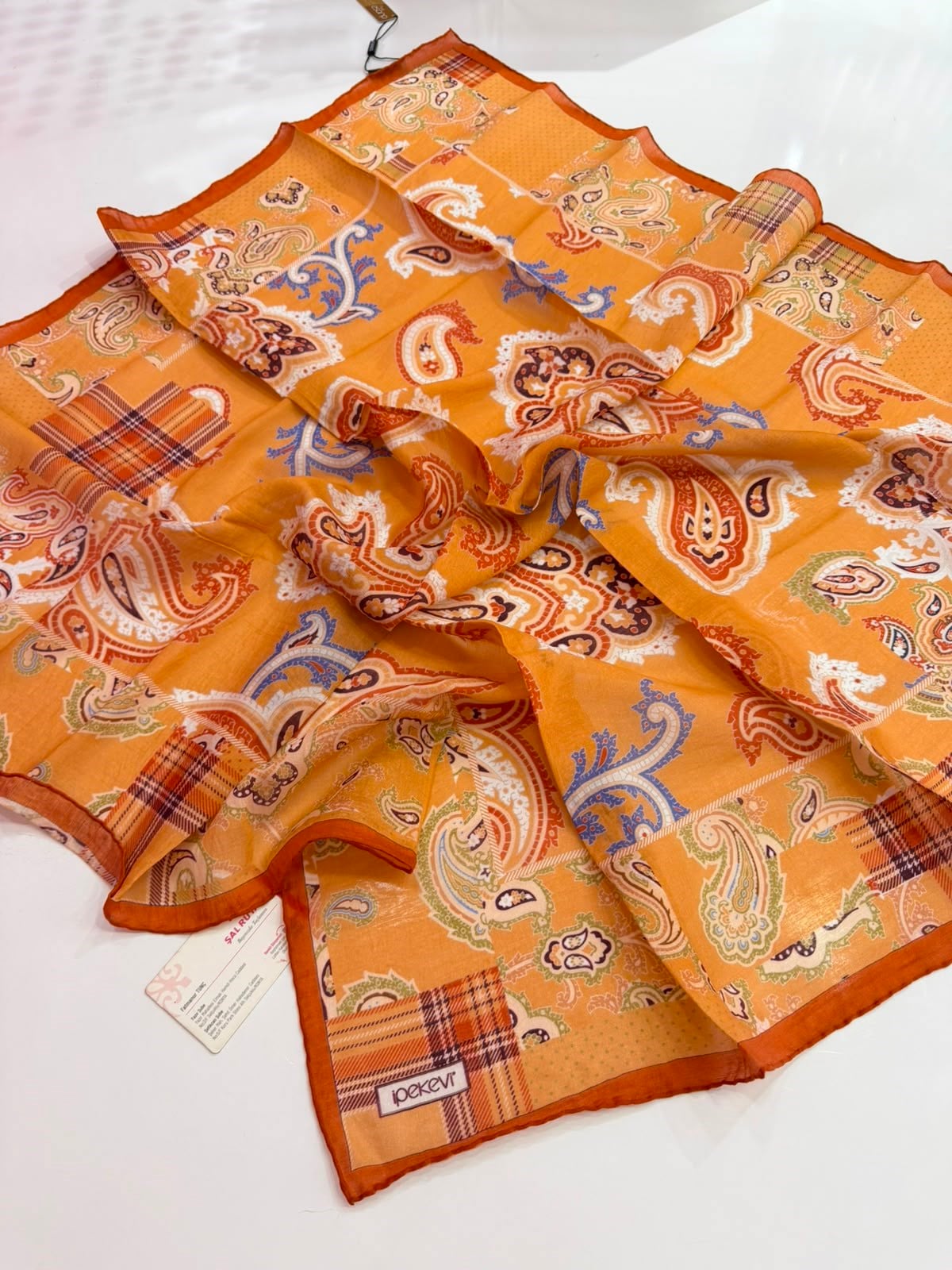 İpekevi Patchwork Desenli Tensel Eşarp 05