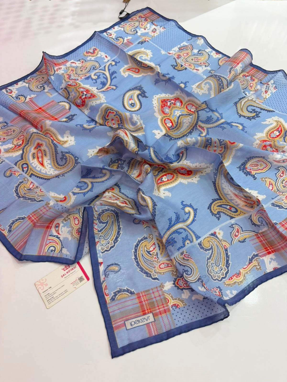 İpekevi Patchwork Desenli Tensel Eşarp 06