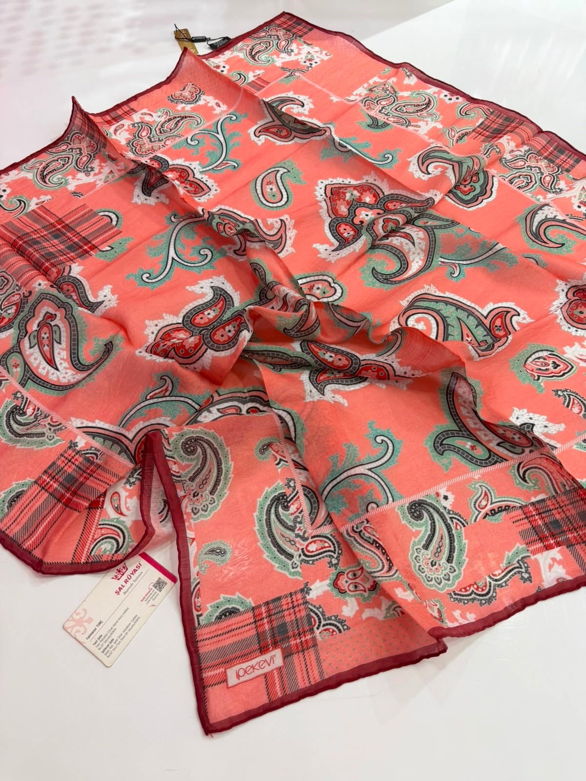 İpekevi Patchwork Desenli Tensel Eşarp 09
