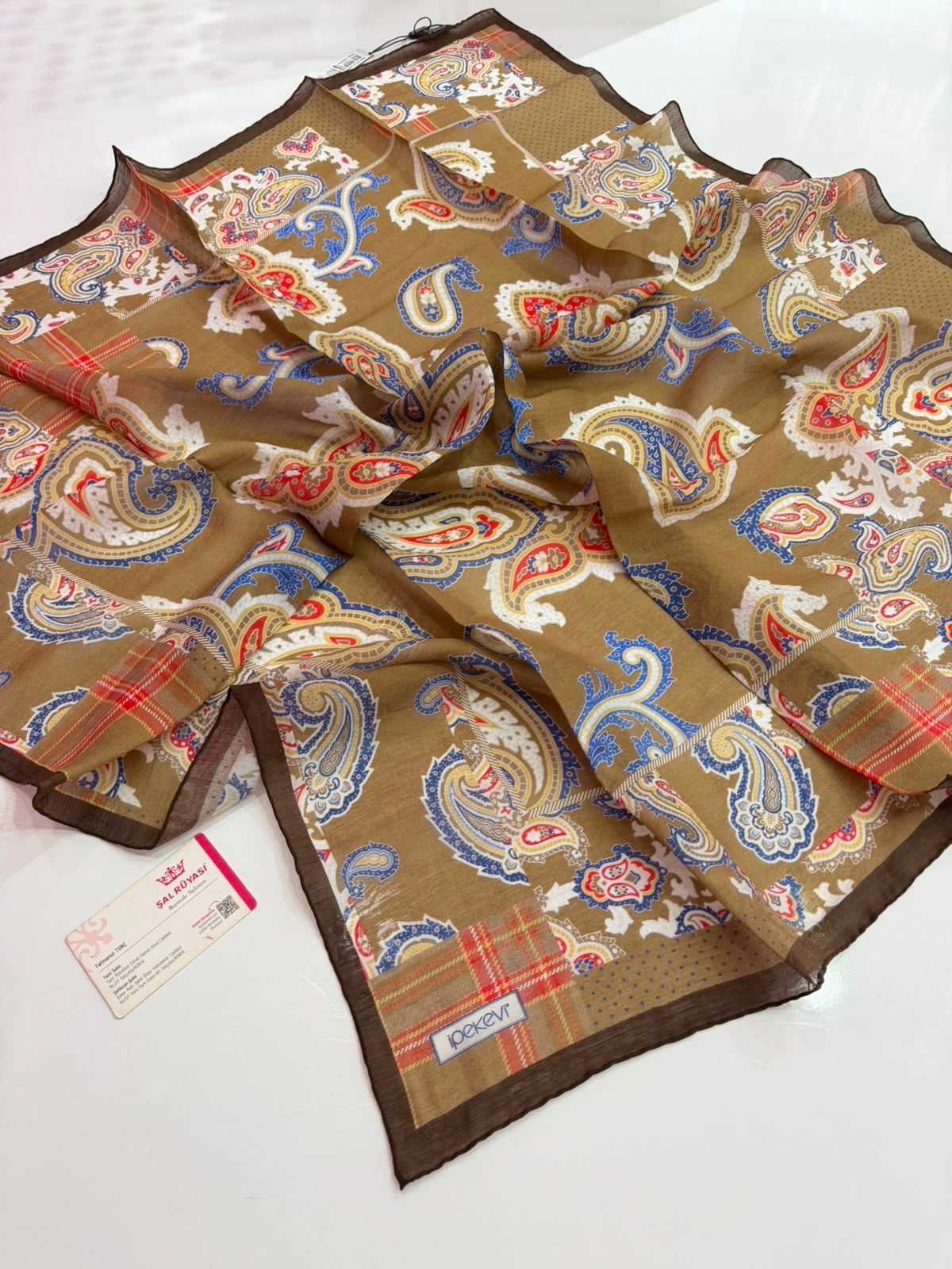 İpekevi Patchwork Desenli Tensel Eşarp 07