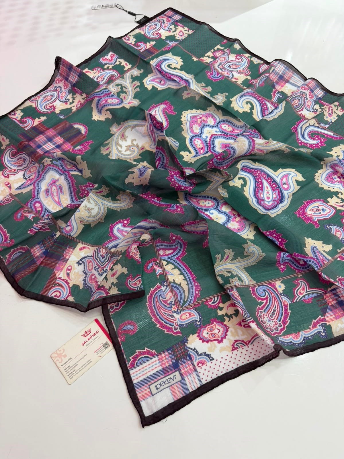 İpekevi Patchwork Desenli Tensel Eşarp 08