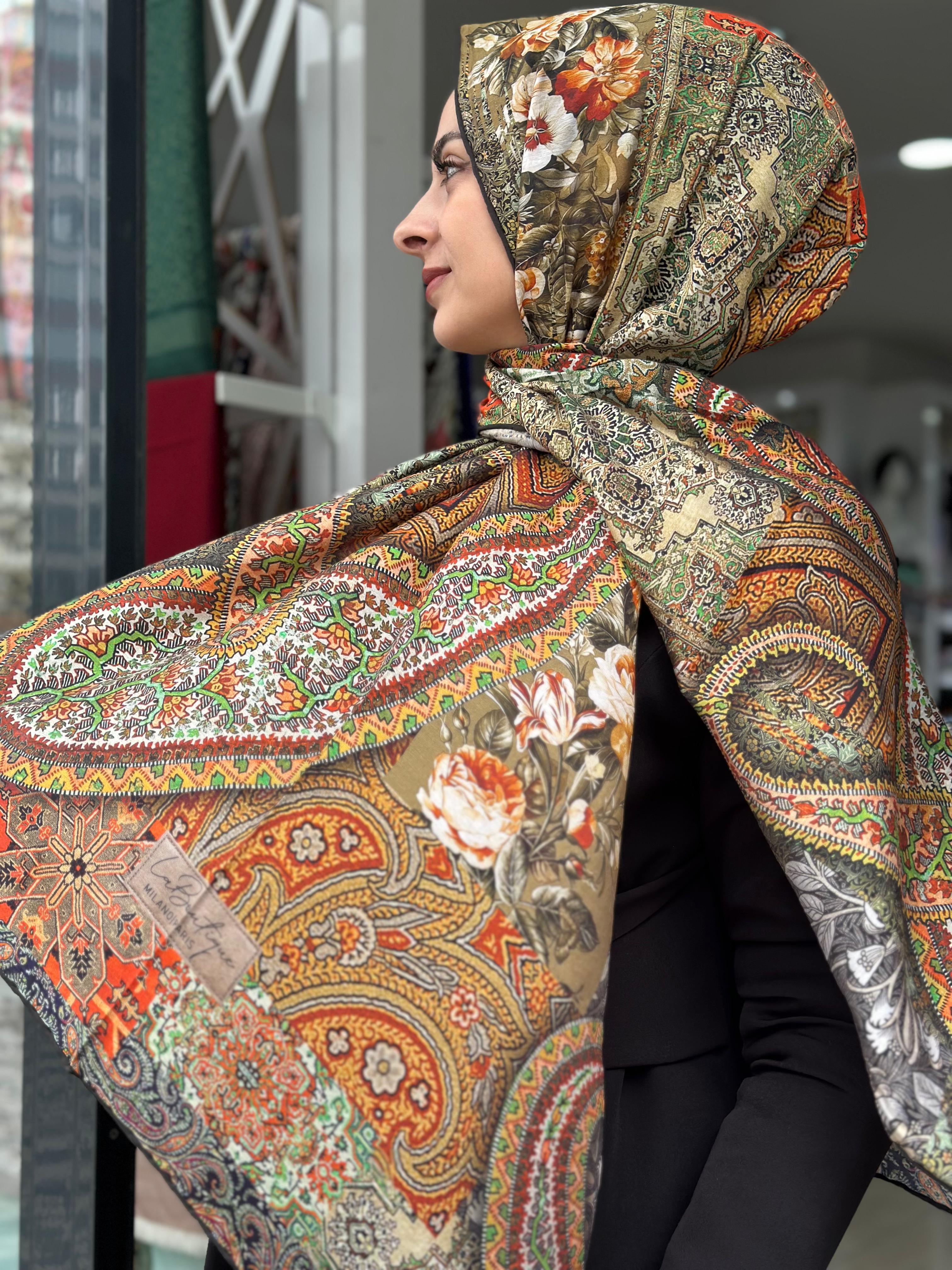 La Boutique Desenli Güz Şal 2404-02