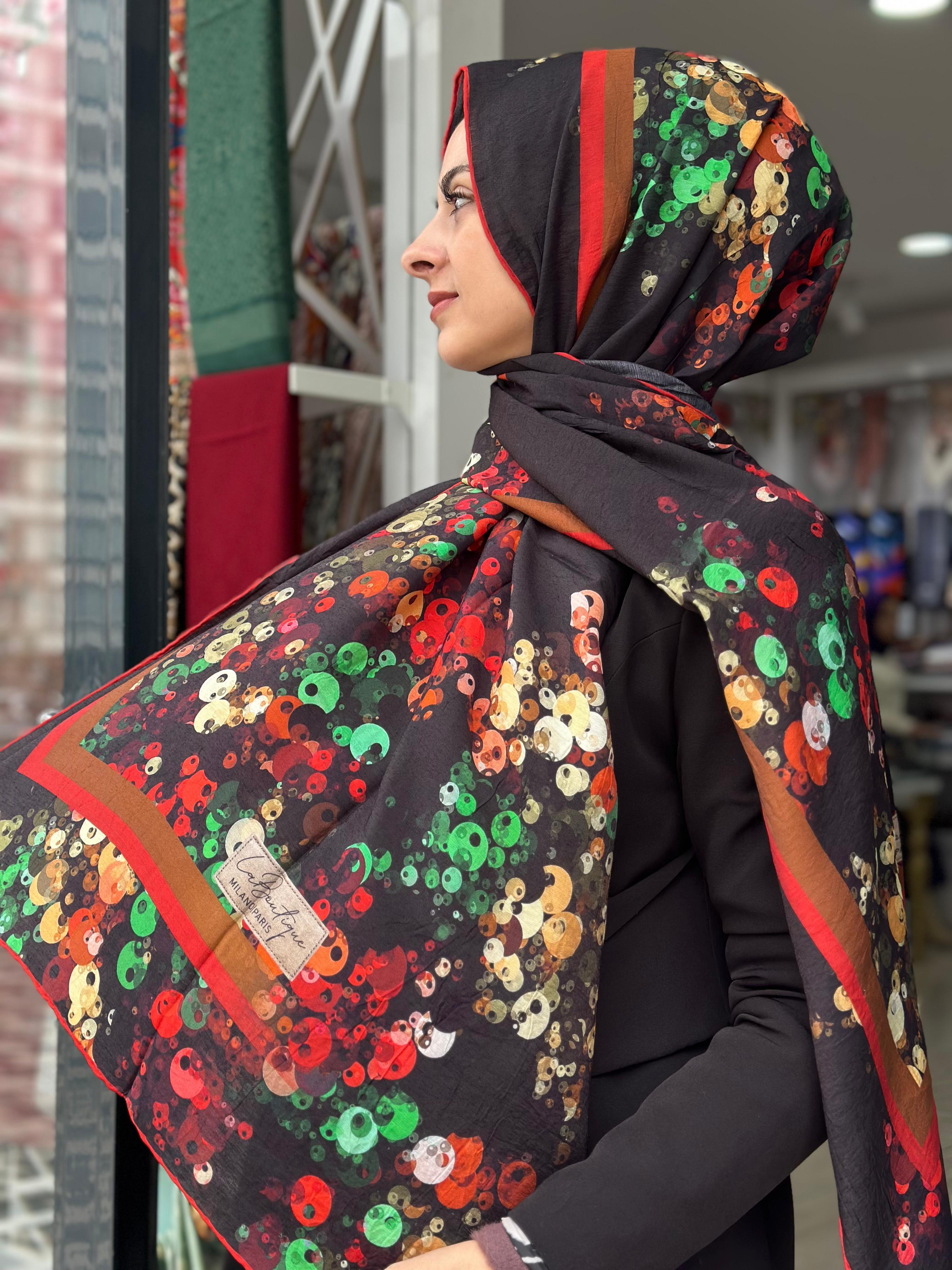 La Boutique Desenli Güz Şal 2411-02