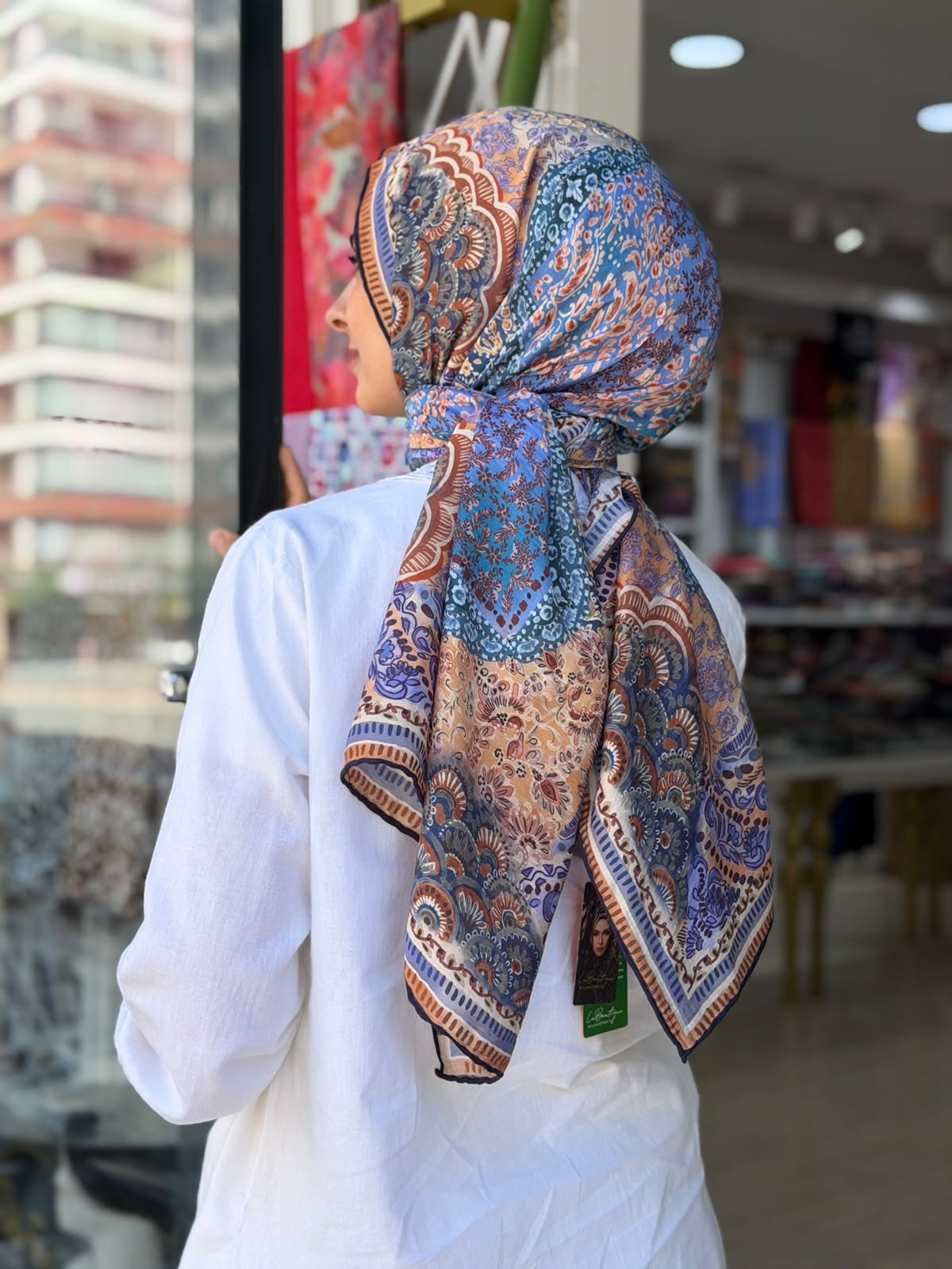 La Boutique Yeni Sezon Desenli Güz Yaz Serinliği Şal 03