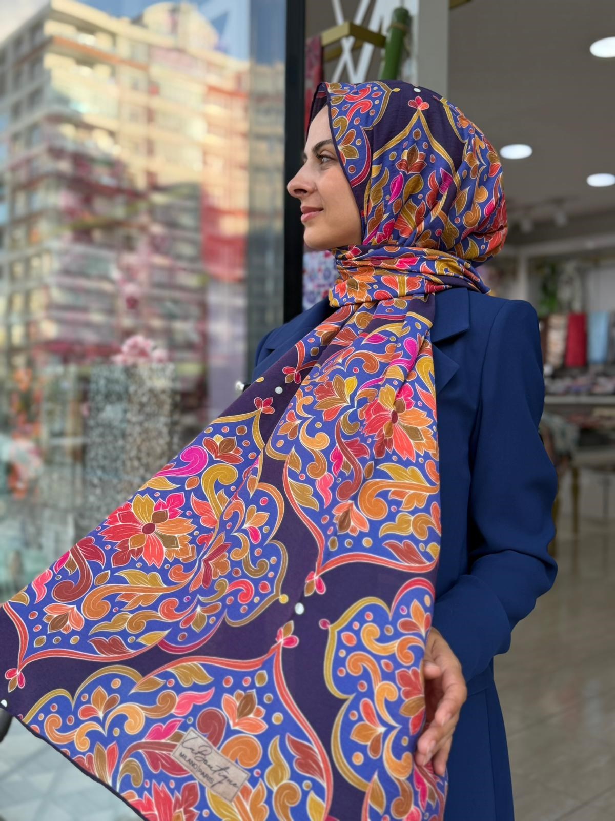 La Boutique Yeni Sezon Desenli Güz Yaz Serinliği Şal 02