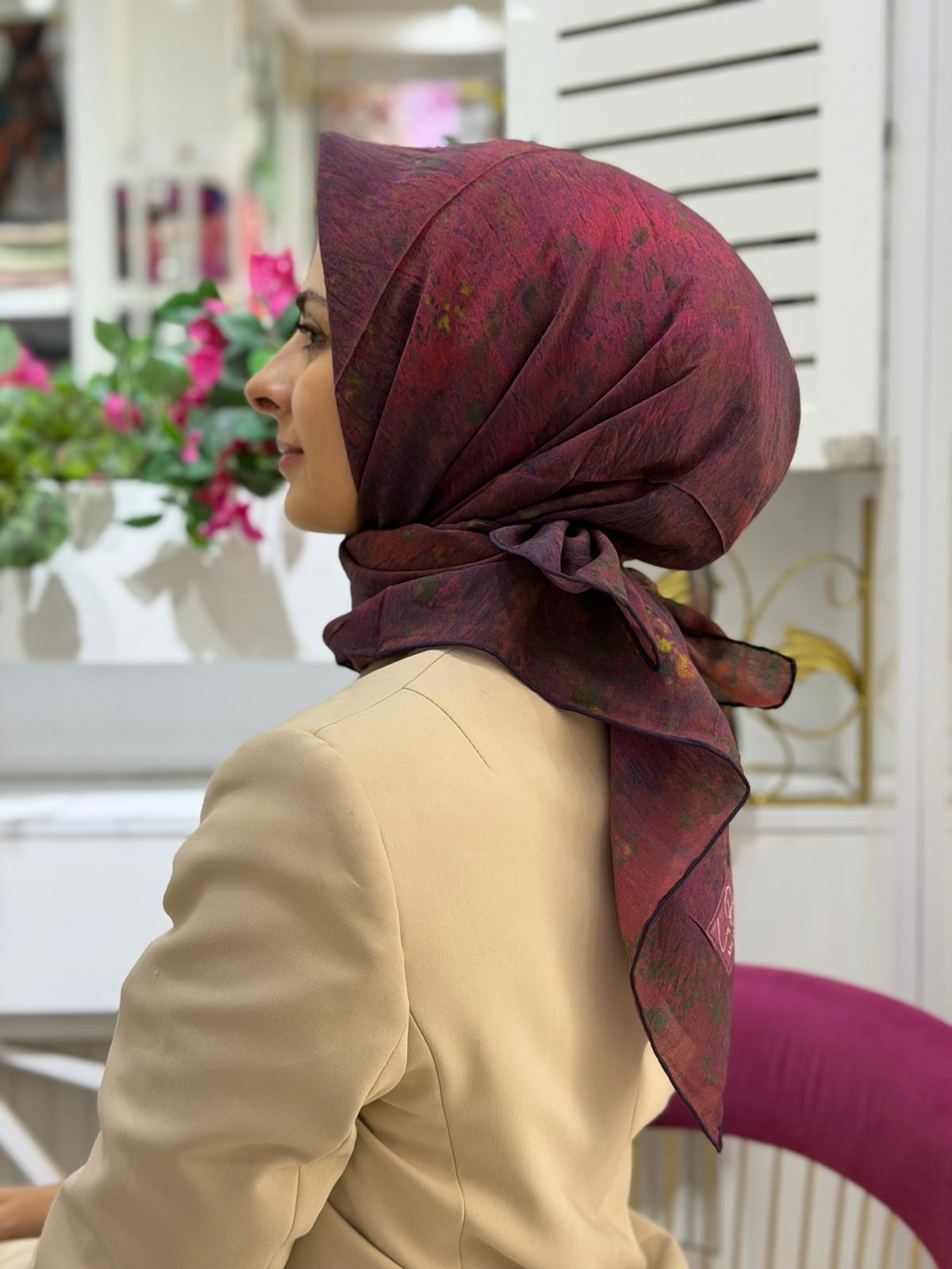 La Boutique Yeni Sezon Desenli Güz Yaz Serinliği Eşarp 05
