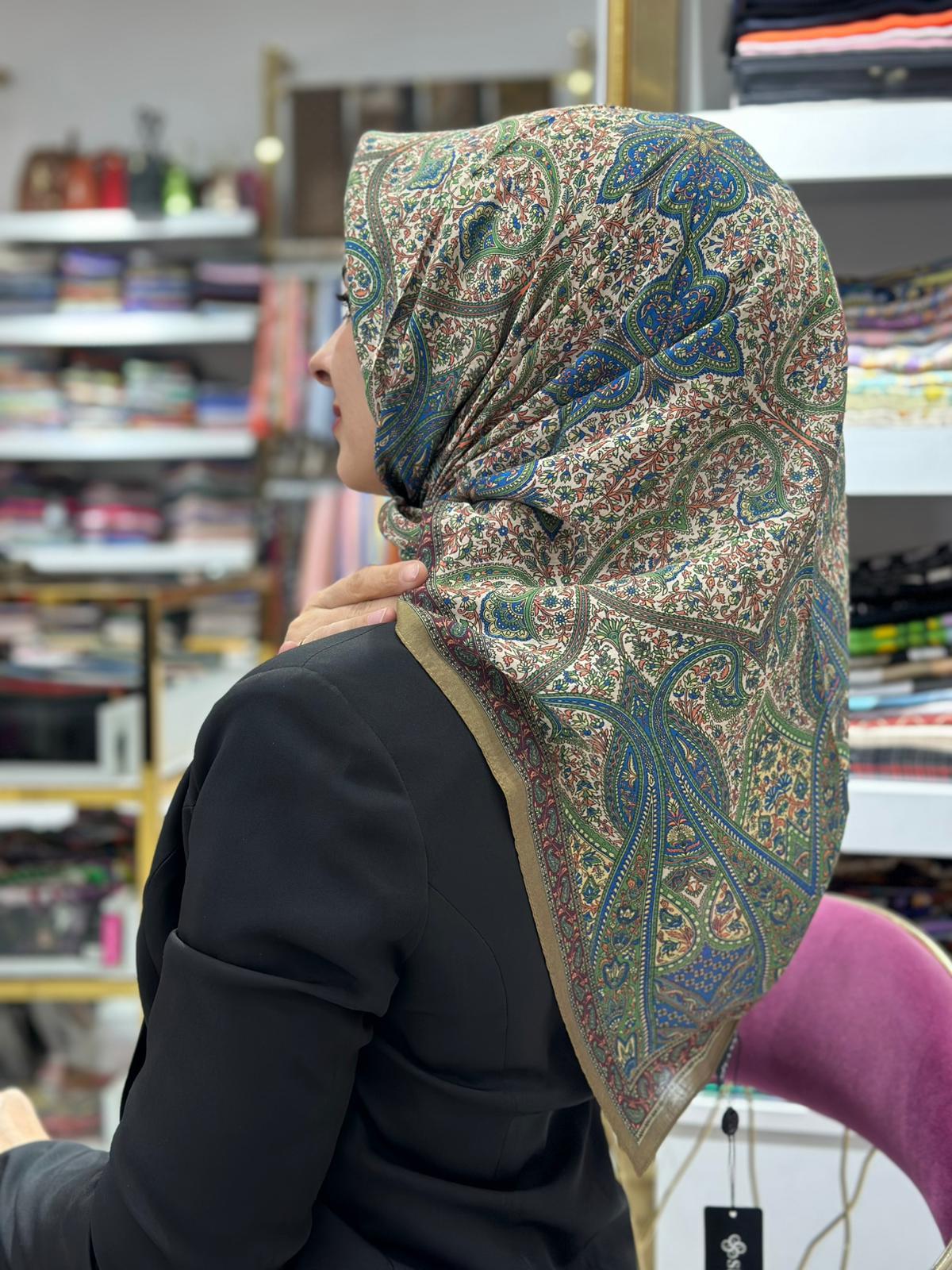 Siyane Cupra Bursa Çini Motif Şal 04
