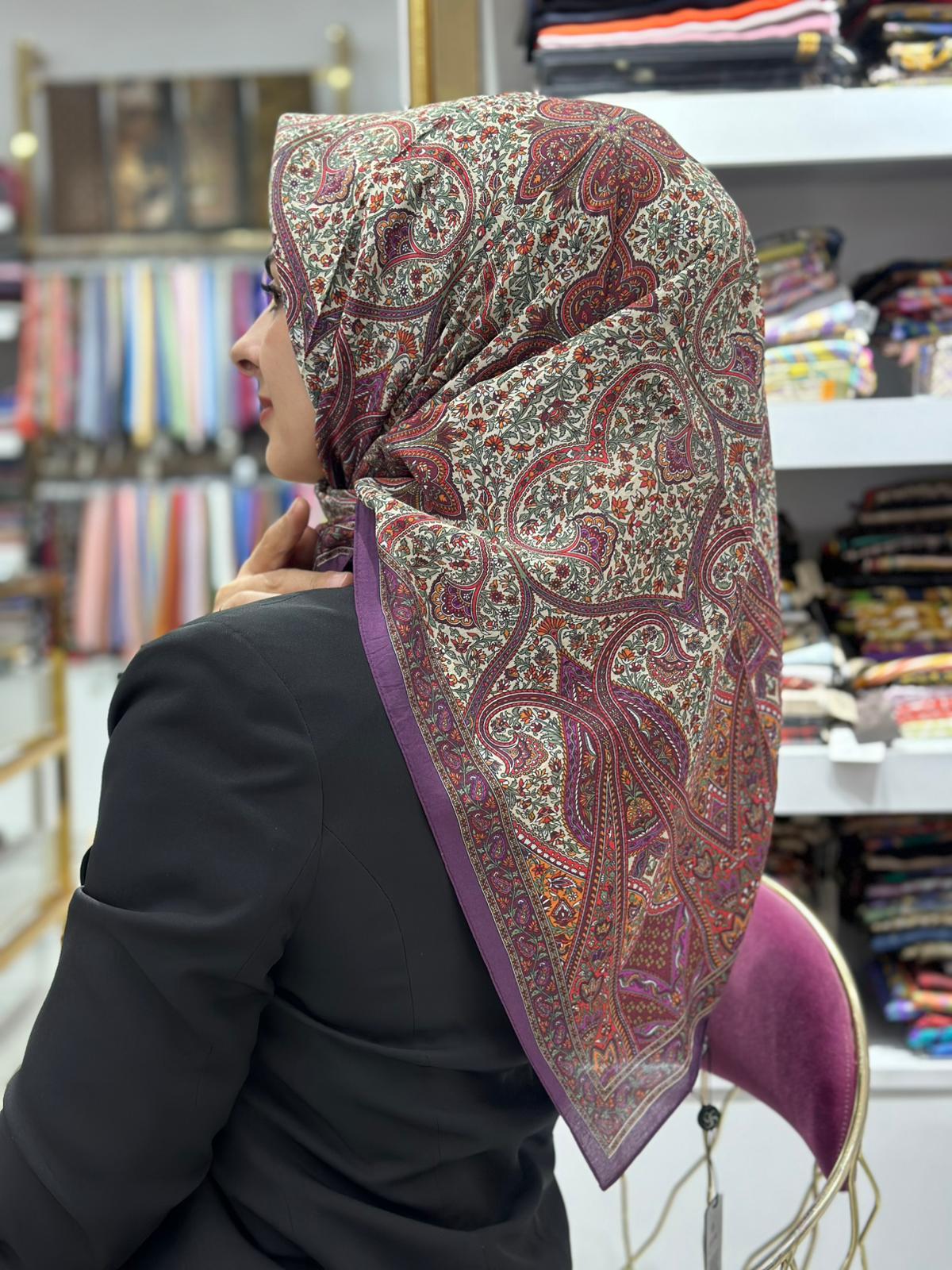 Siyane Cupra Bursa Çini Motif Şal 07
