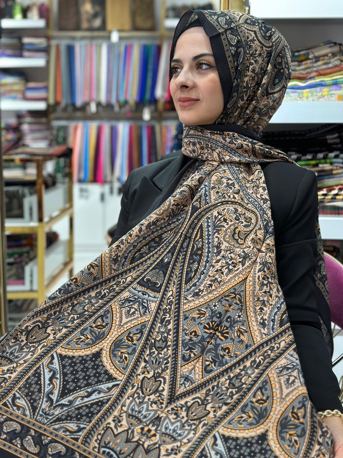 Siyane Cupra Bursa Çini Motif Şal 13