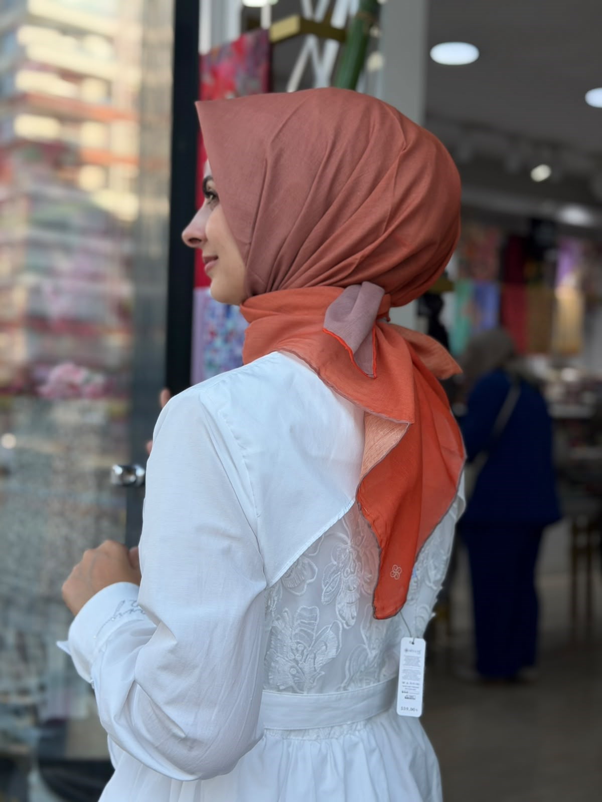 Siyane Degrade Natural Eşarp 05