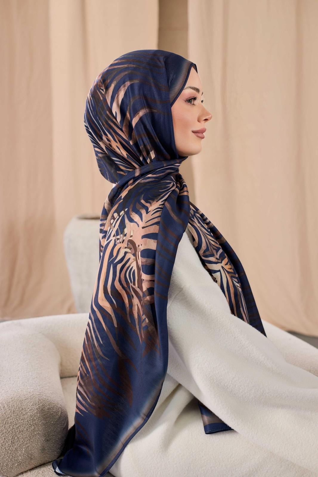 Siyane Desenli Pamuk Şal 04