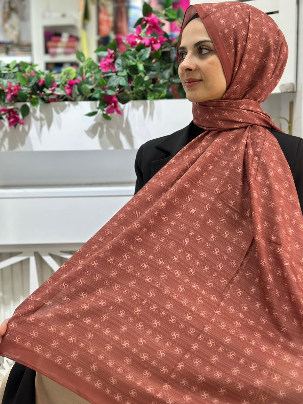 Siyane Desenli Pamuklu Şal 04