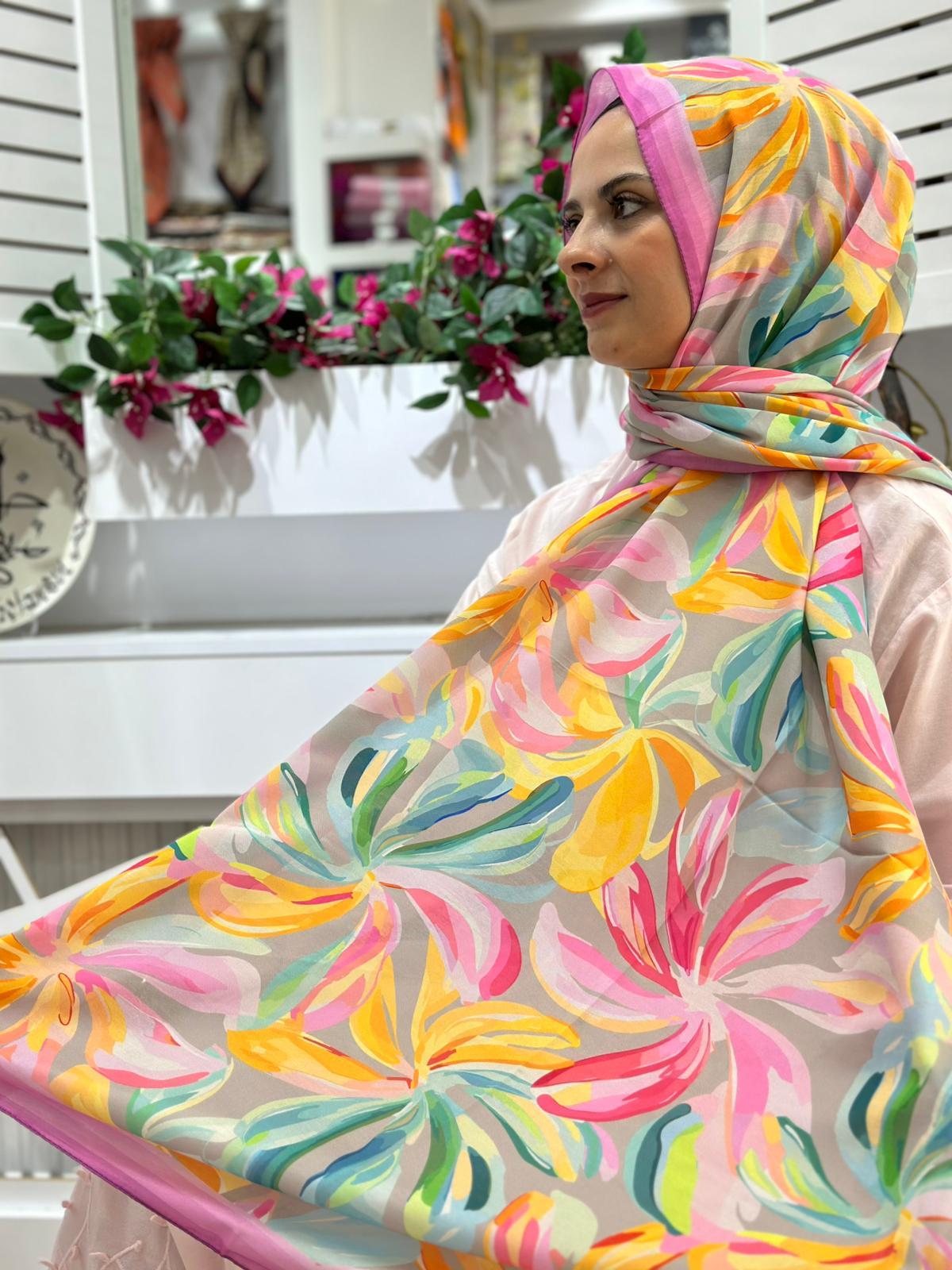 Siyane Desenli Pamuklu Şal 08