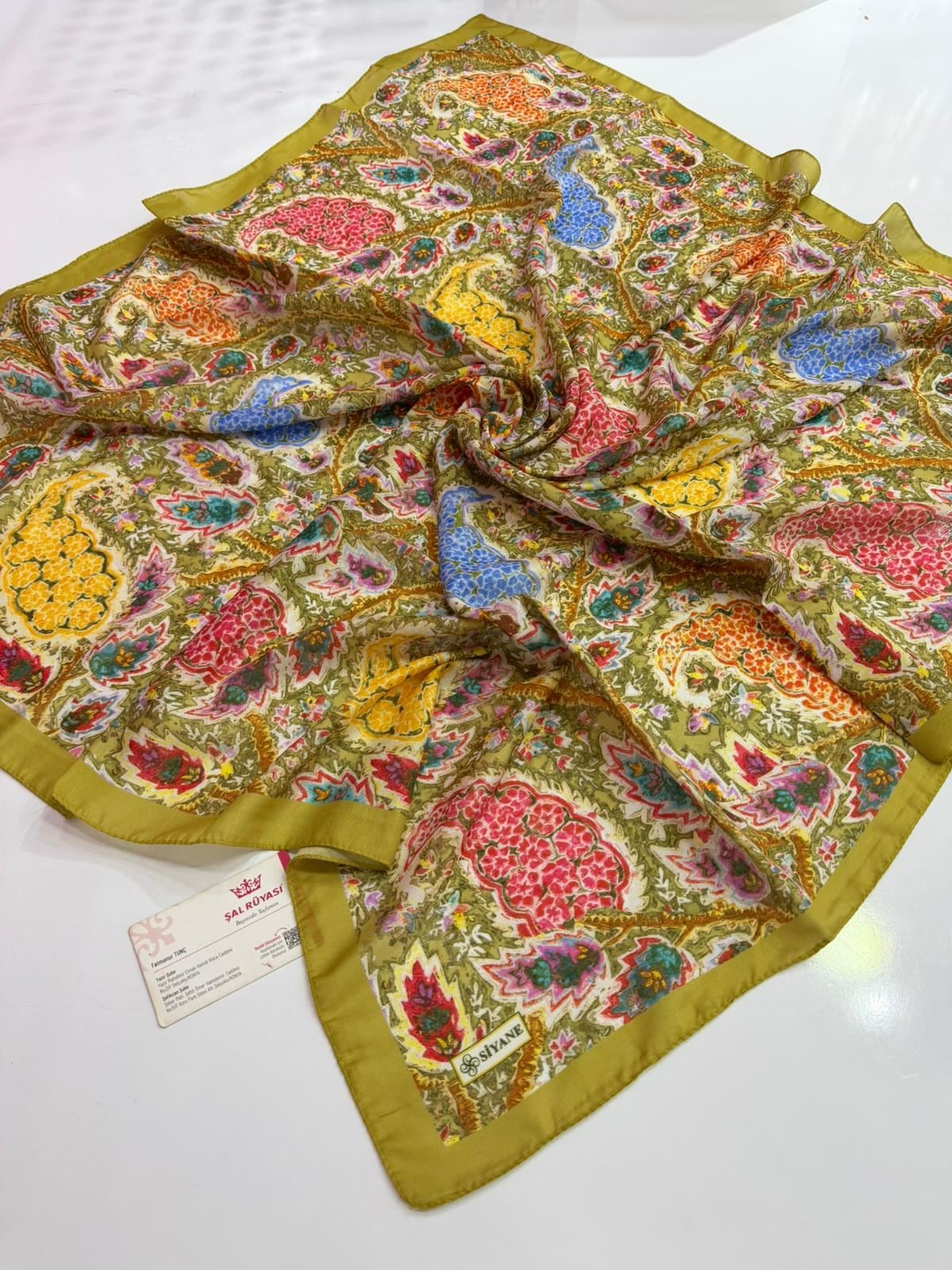 Siyane Desenli Soft Eşarp 15