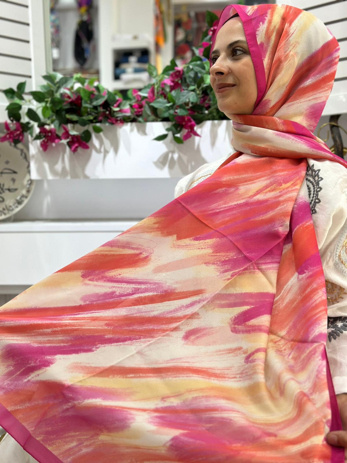 Siyane Desenli Vual Batik Şal 06