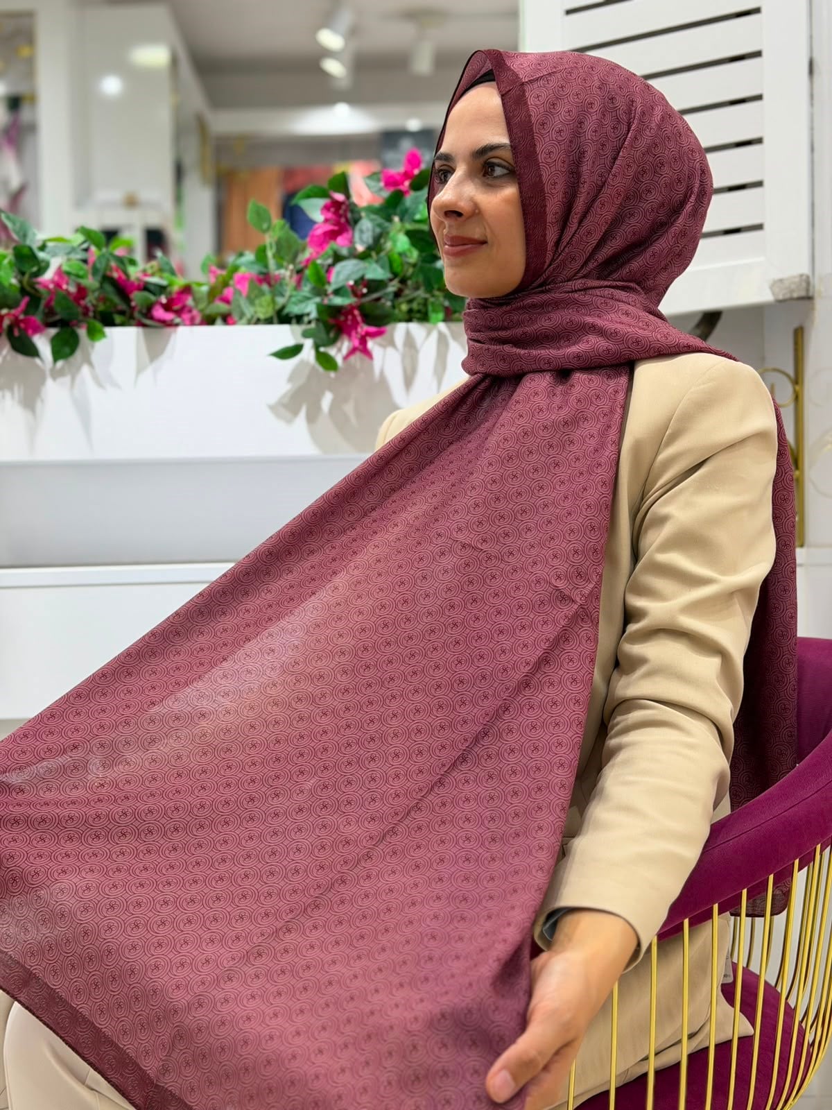 Siyane Logolu Desenli Şal 14