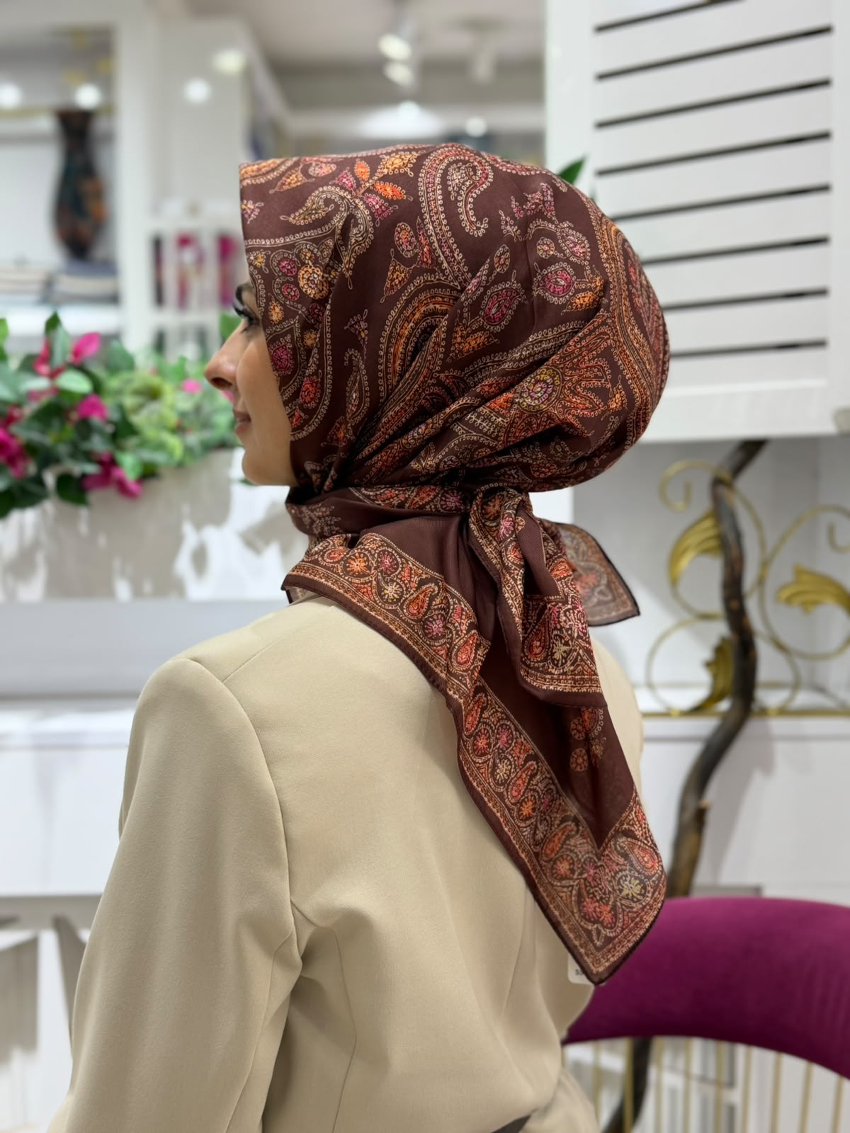 Siyane Mücevher Desenli Soft Eşarp 15