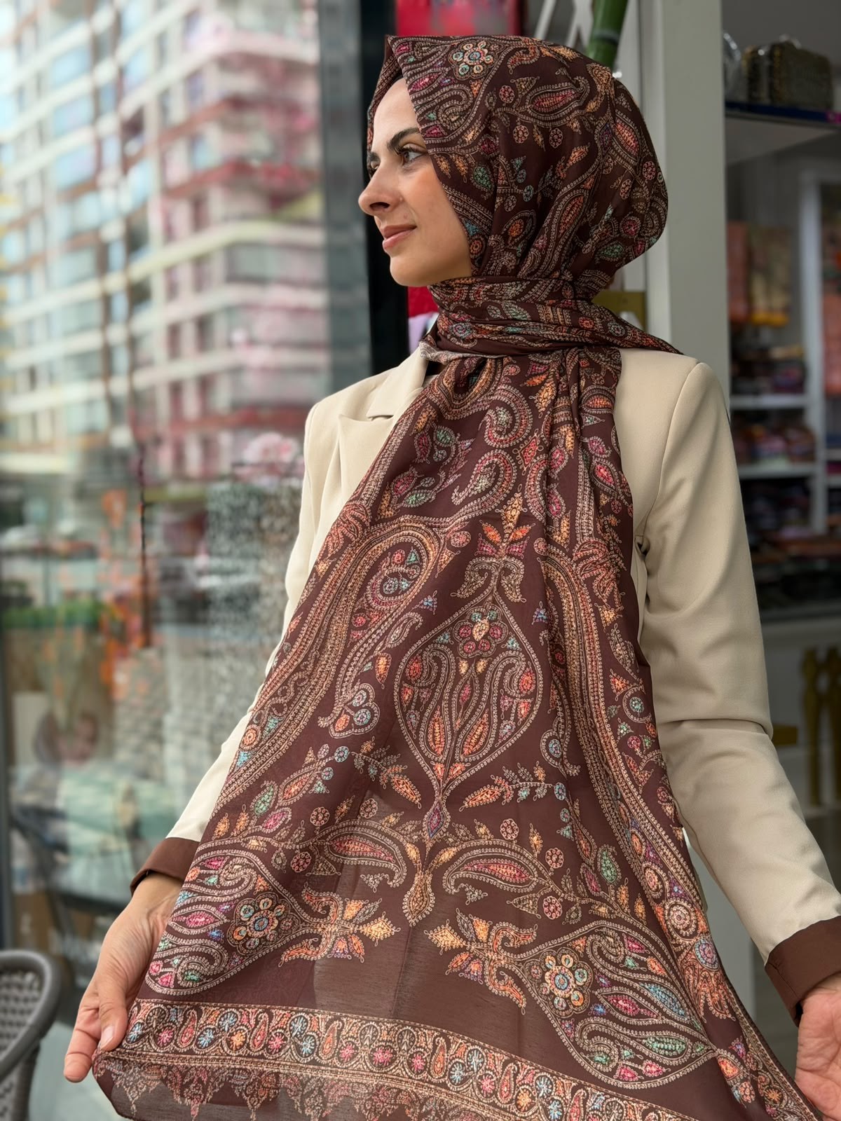 Siyane Mücevher Desenli Soft Şal 21