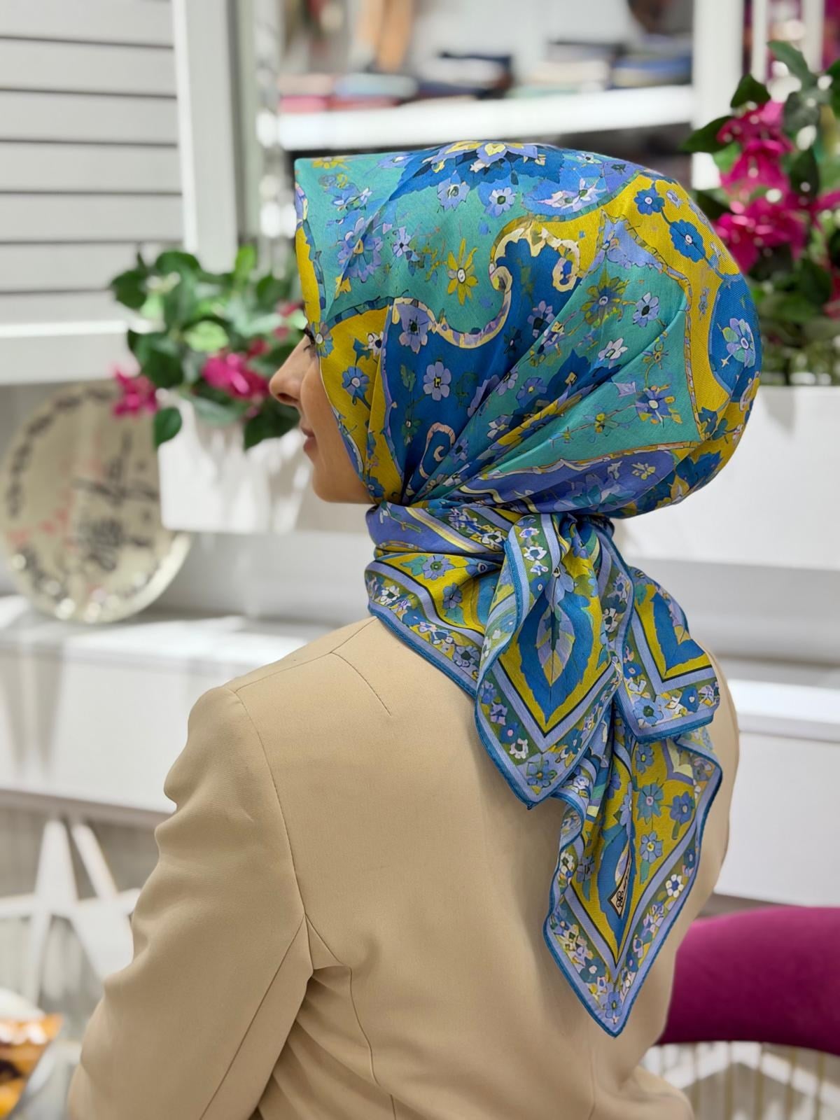 Siyane Nakkaş Desen Eşarp 18