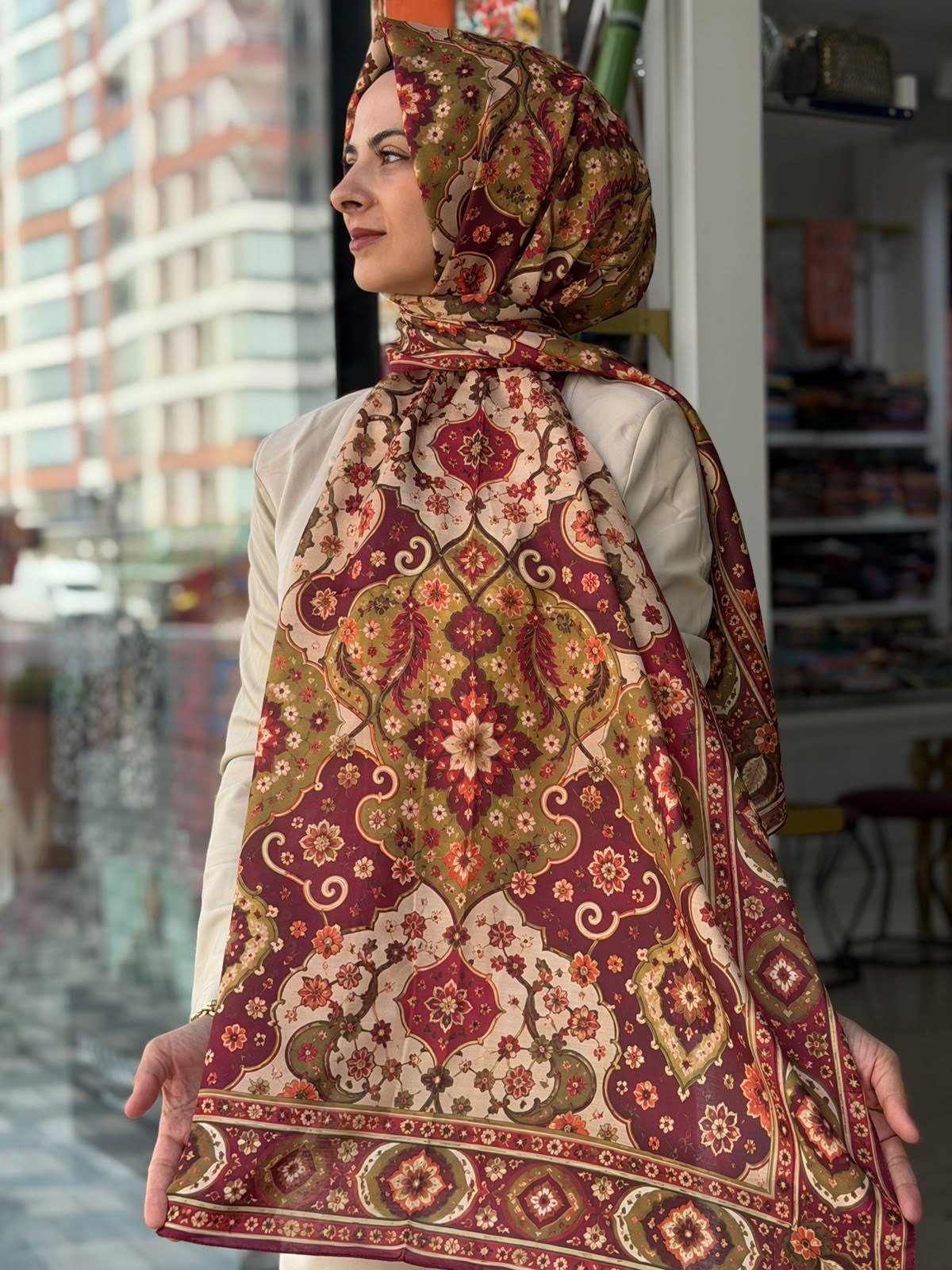Siyane Nakkaş Desen Soft Şal 08