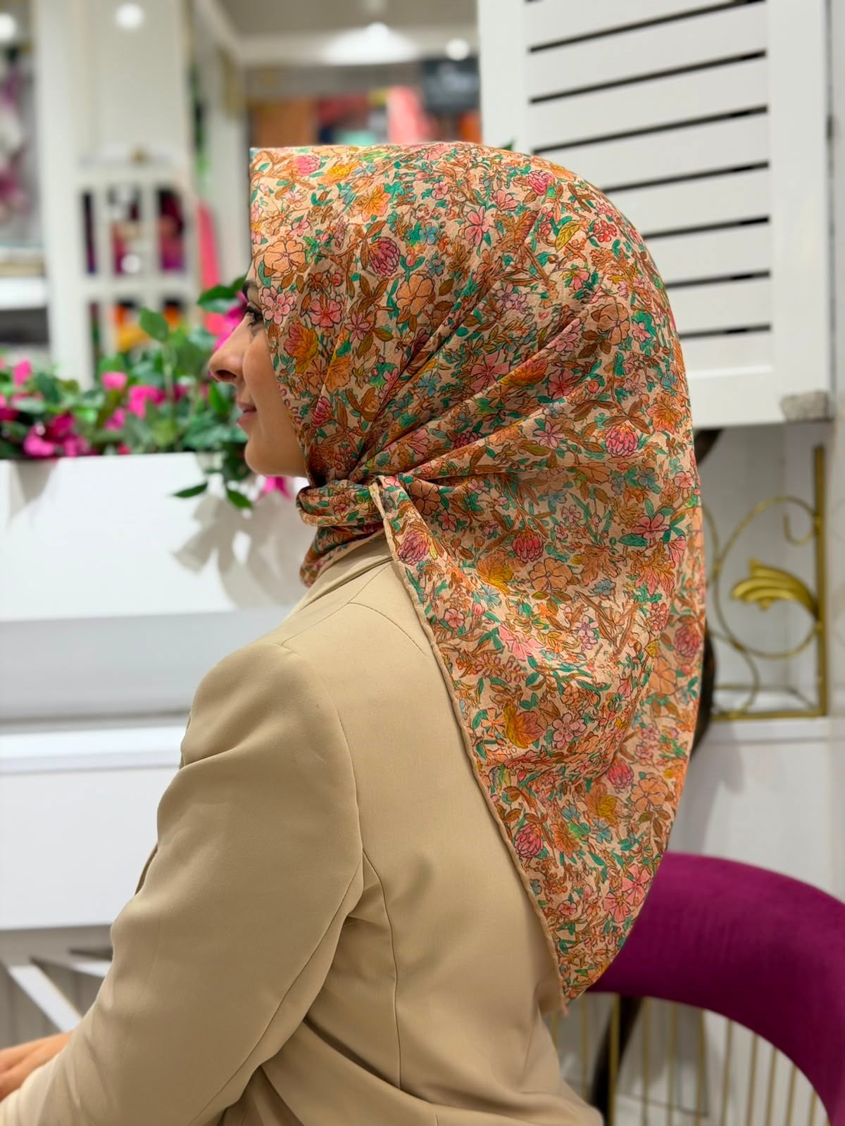 Zer Desenli Organik Eşarp 01