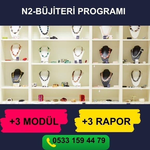N2-BÜJİTERİ PROGRAMI     PERAKENDE BARKODLU SATIŞ PROGRAMI     STOK YÖNETİMİ      PERSONEL MAAŞ MODÜLÜ     PERSONEL PİRİM MODÜLÜ     KASA  ÇIKIŞ-GİDER MODÜLÜ     FİŞ BAZLI SATIŞ RAPORU     ÜRÜN SATIŞ HIZ RAPORU     ŞÜPHELİ İŞLEMLER RAPORU
