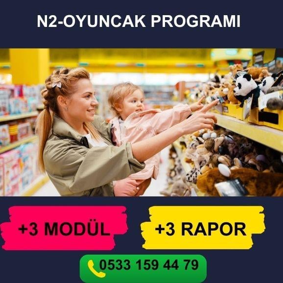 N2-OYUNCAK PROGRAMI     PERAKENDE BARKODLU SATIŞ PROGRAMI     STOK YÖNETİMİ      PERSONEL MAAŞ MODÜLÜ     PERSONEL PİRİM MODÜLÜ     KASA  ÇIKIŞ-GİDER MODÜLÜ     FİŞ BAZLI SATIŞ RAPORU     ÜRÜN SATIŞ HIZ RAPORU     ŞÜPHELİ İŞLEMLER RAPORU