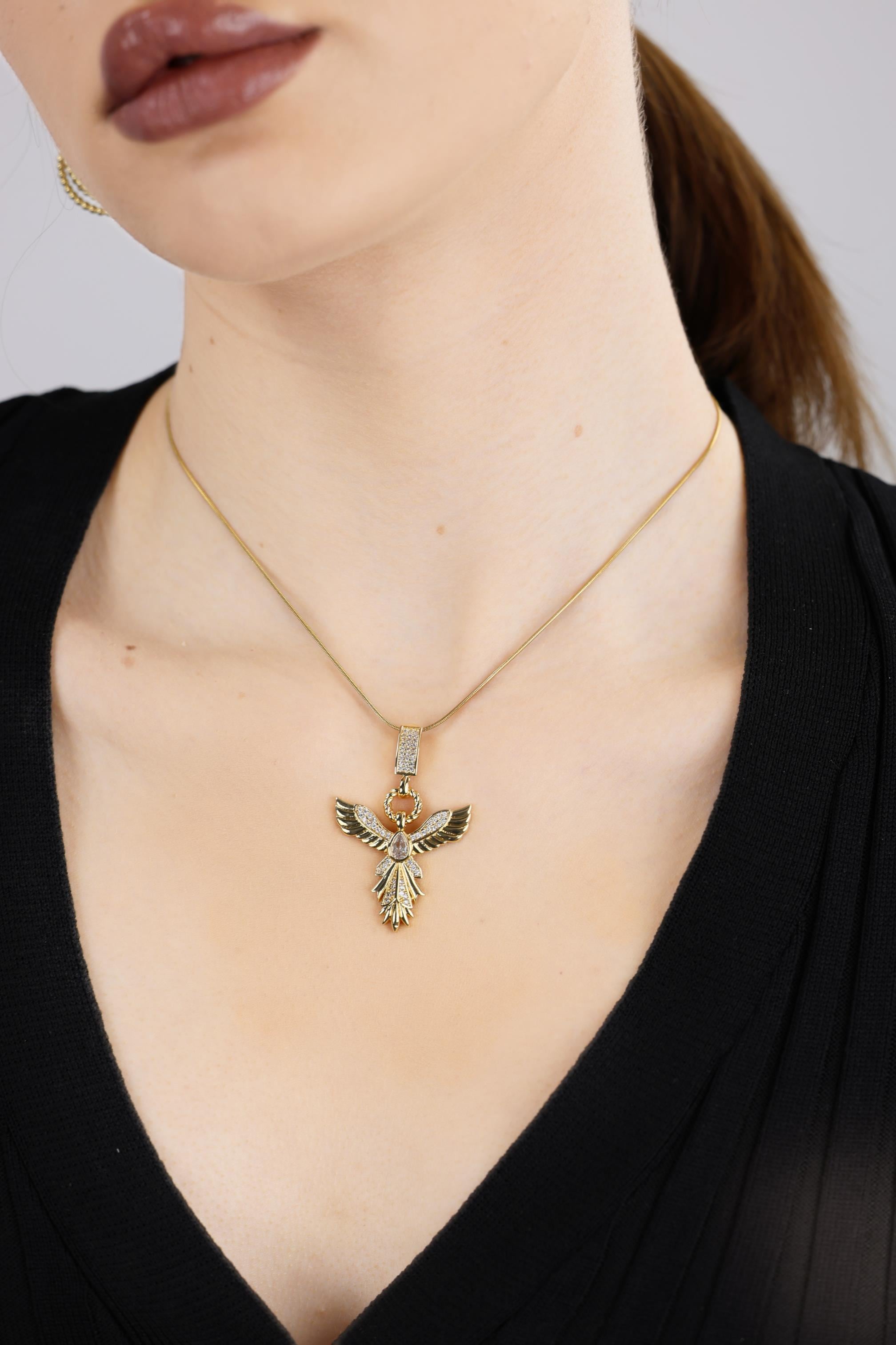 Anka Kuşu Çelik Kolye