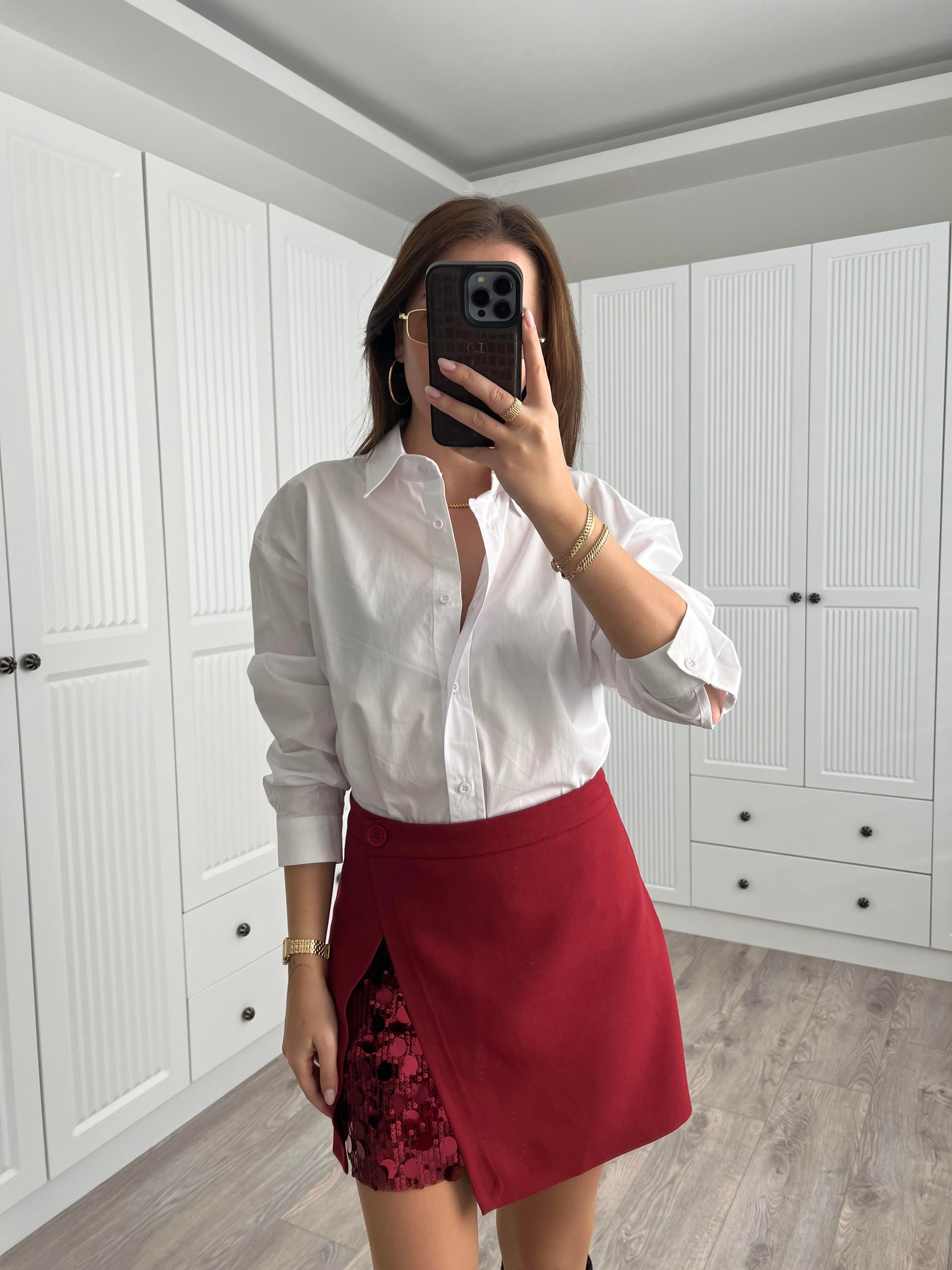 Bordo Payet Deyaylı Etek