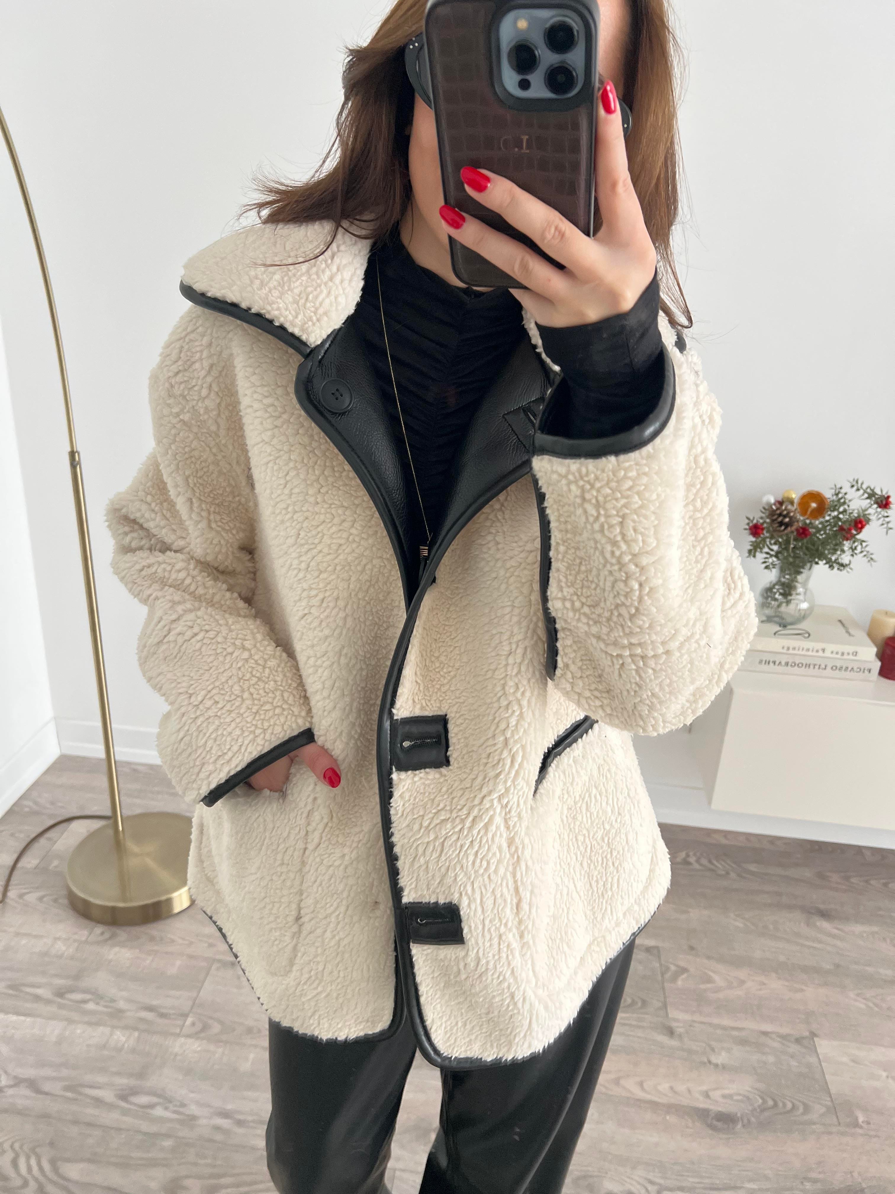 Çift Taraflı Deri ve Peluş Ceket