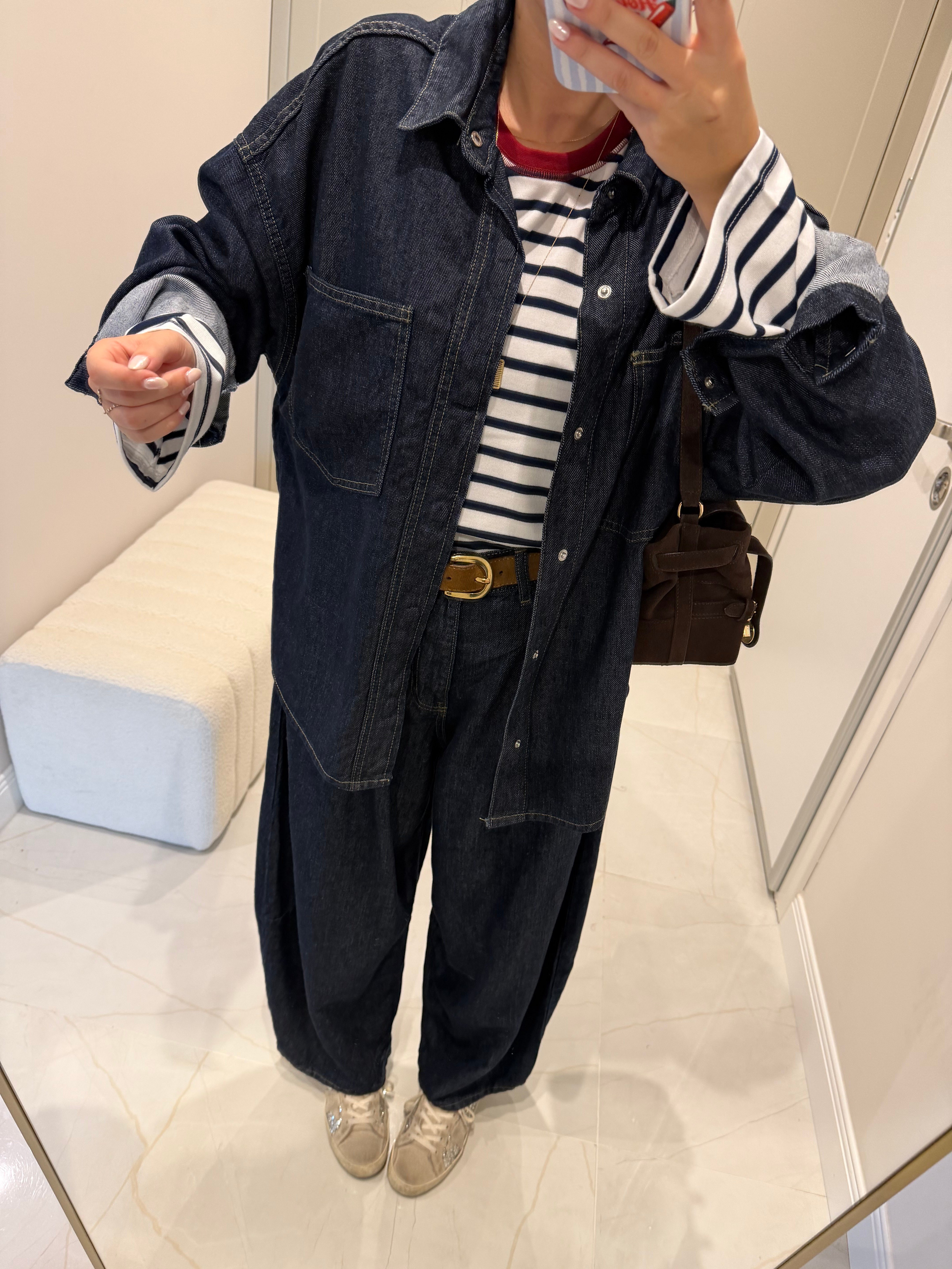 Coss Gömlek Balon Pantolon Jean Takım