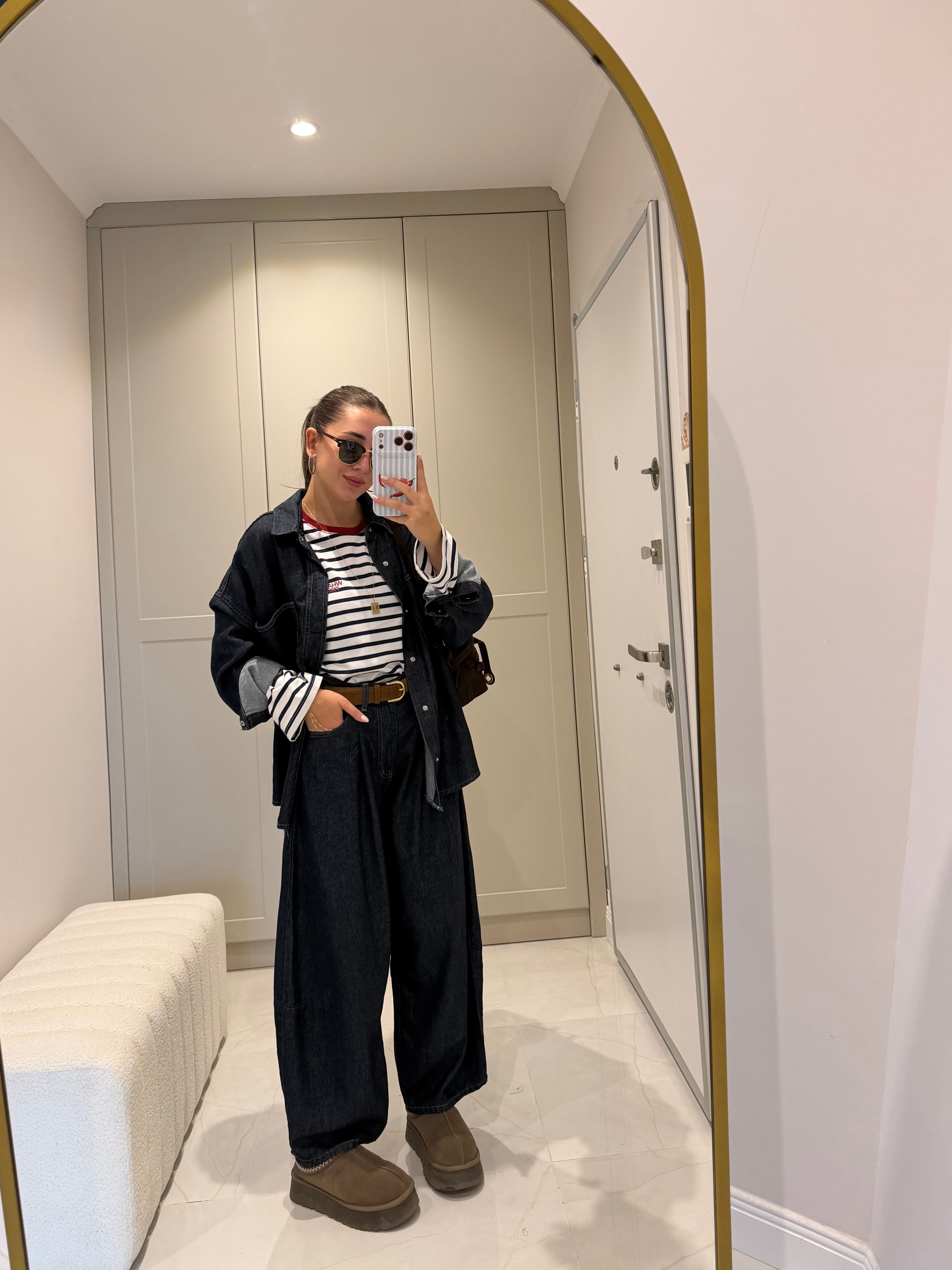 Coss Gömlek Balon Pantolon Jean Takım