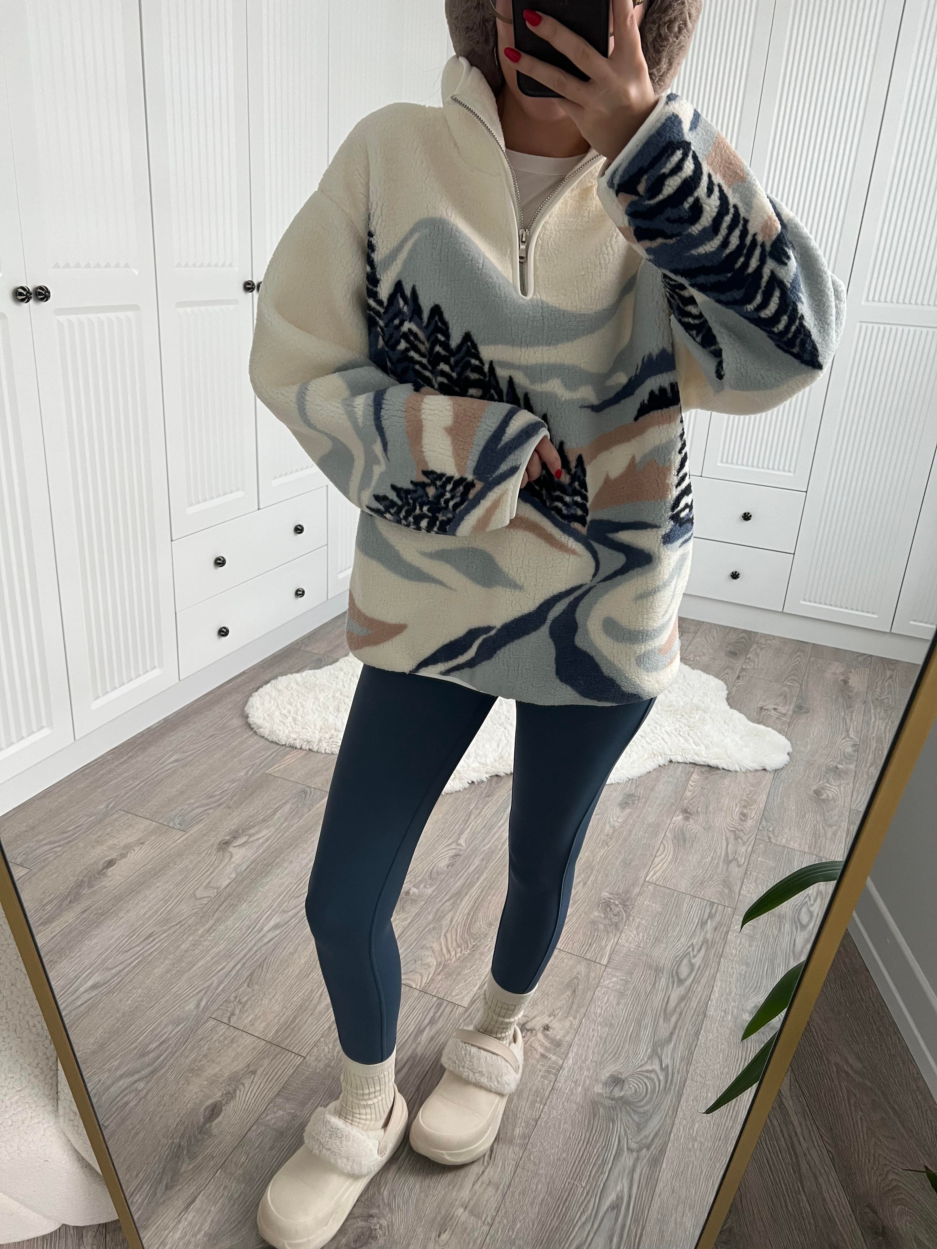 Desenli Polar Fermuarlı Sweat