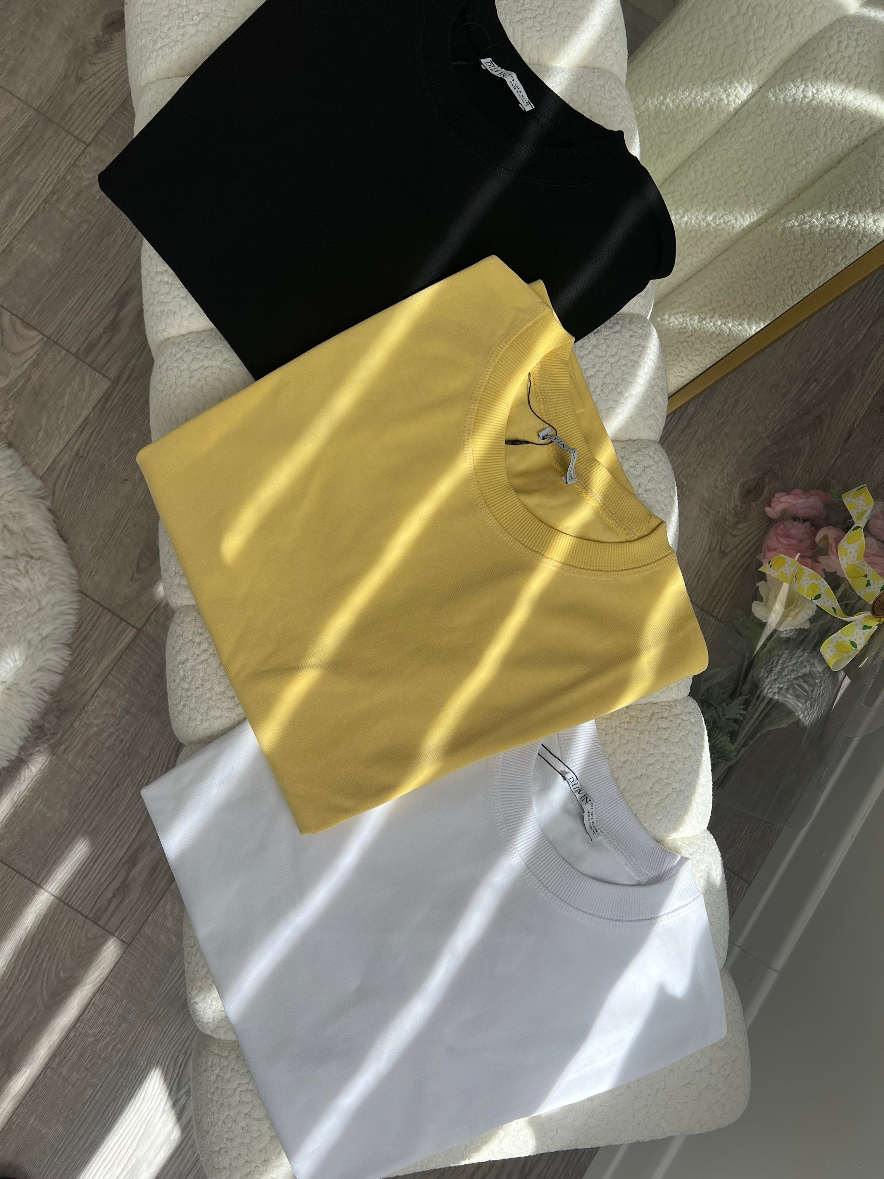 Dilvin Yaka Dikişli Sarı Premium Basic 
