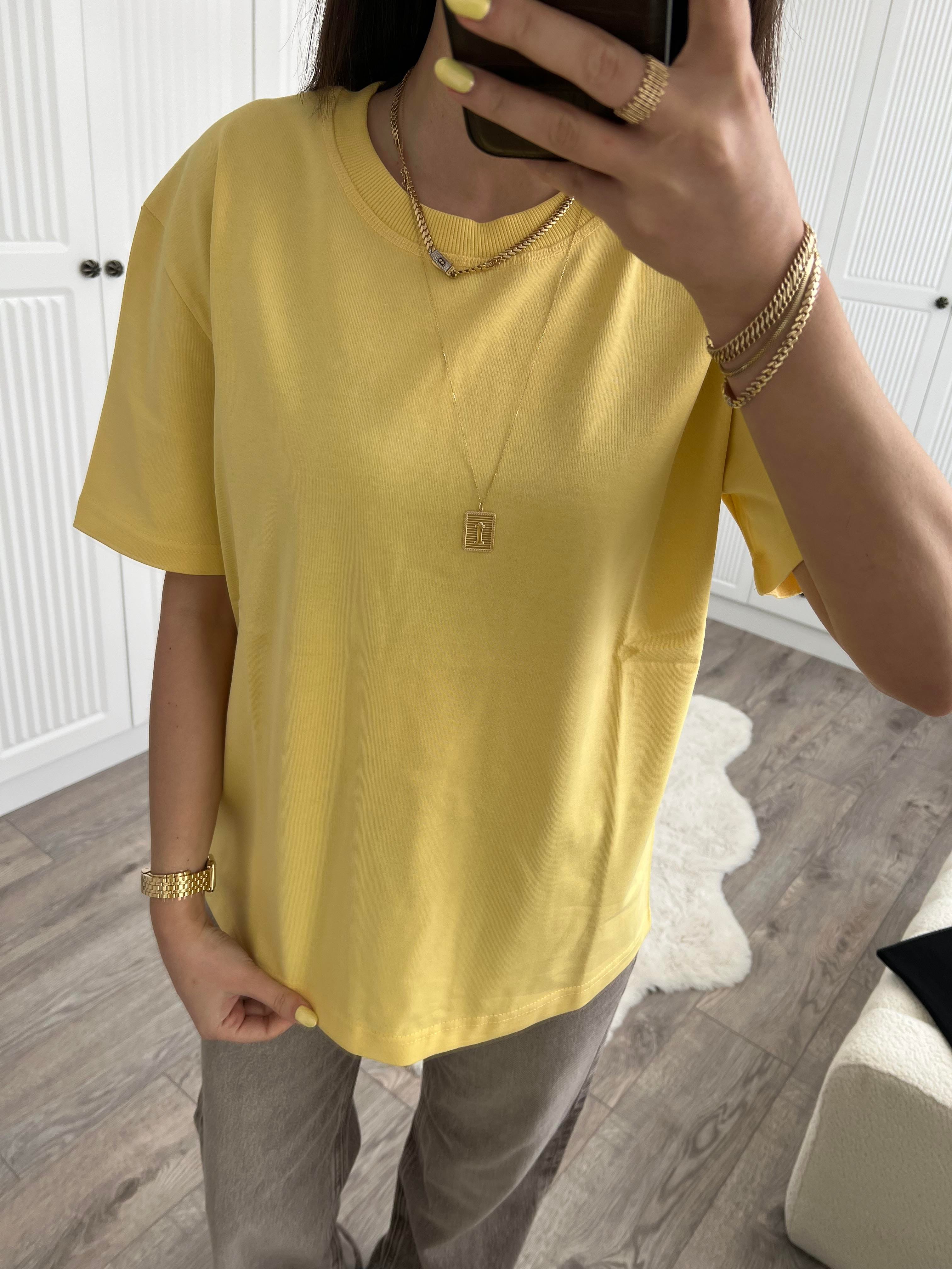 Dilvin Yaka Dikişli Sarı Premium Basic 