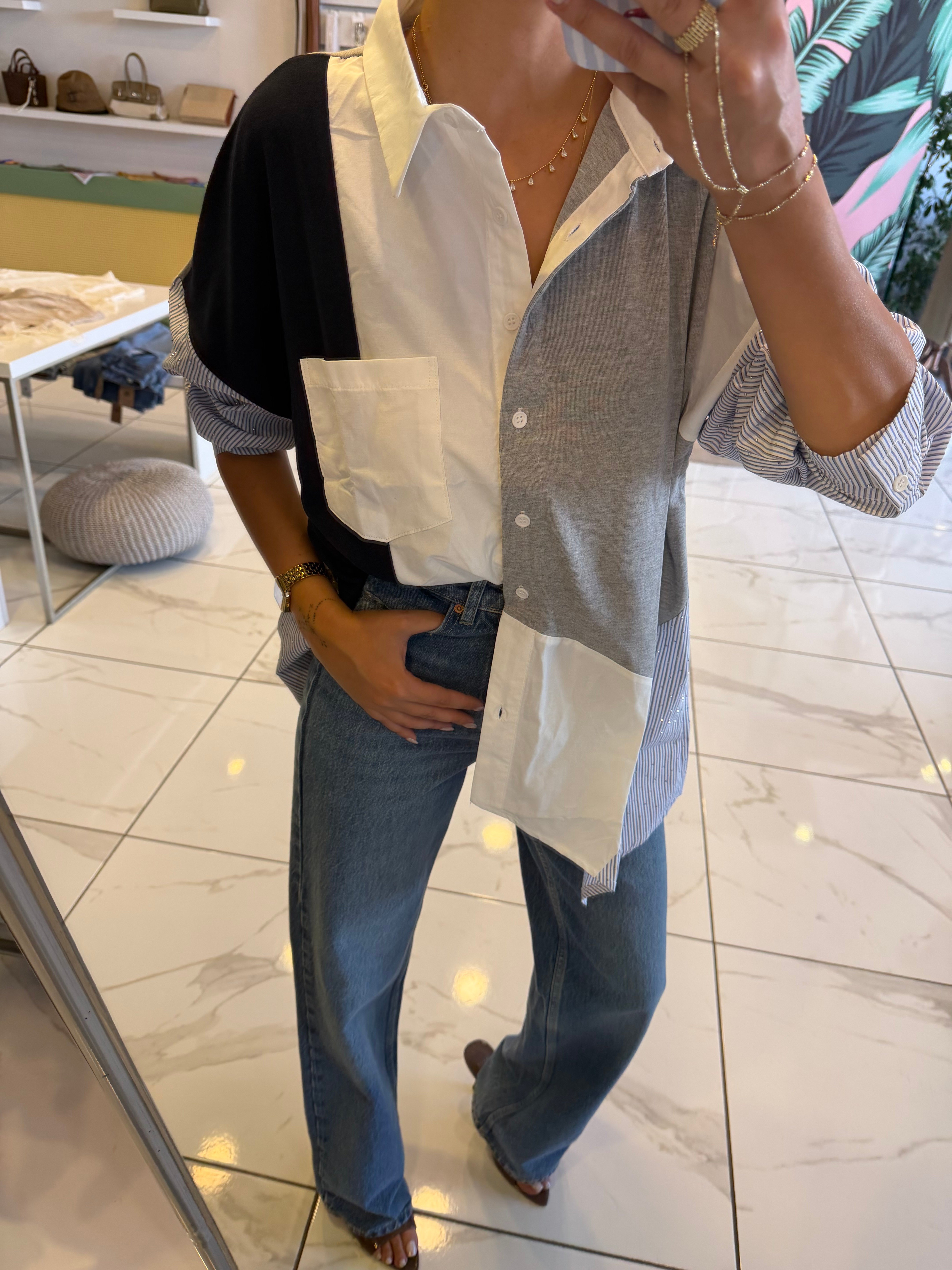 Ipkyol Model Taşlı Mix Tasarım Gömlek