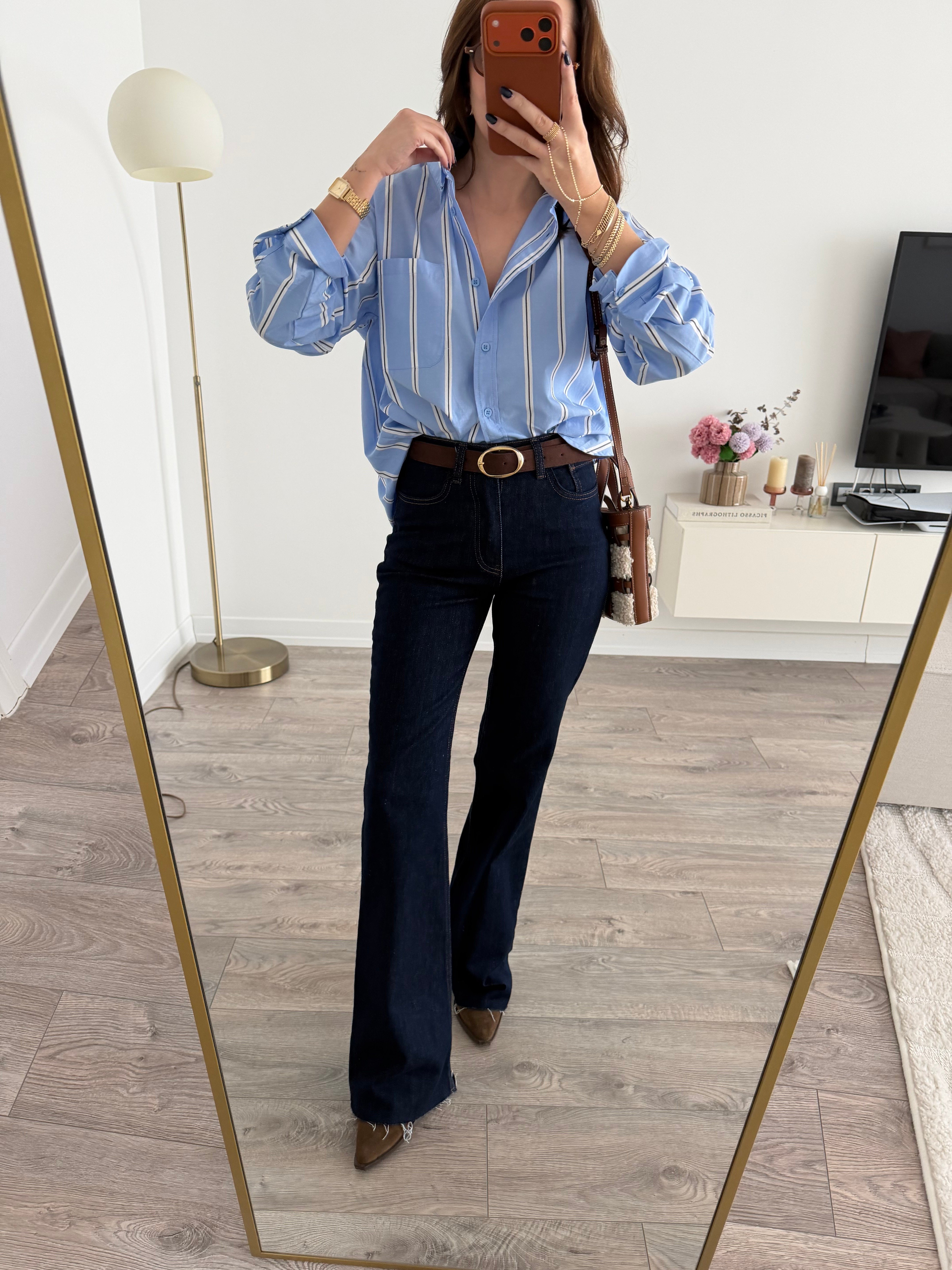 Laci Likralı Kesik Straight Jean