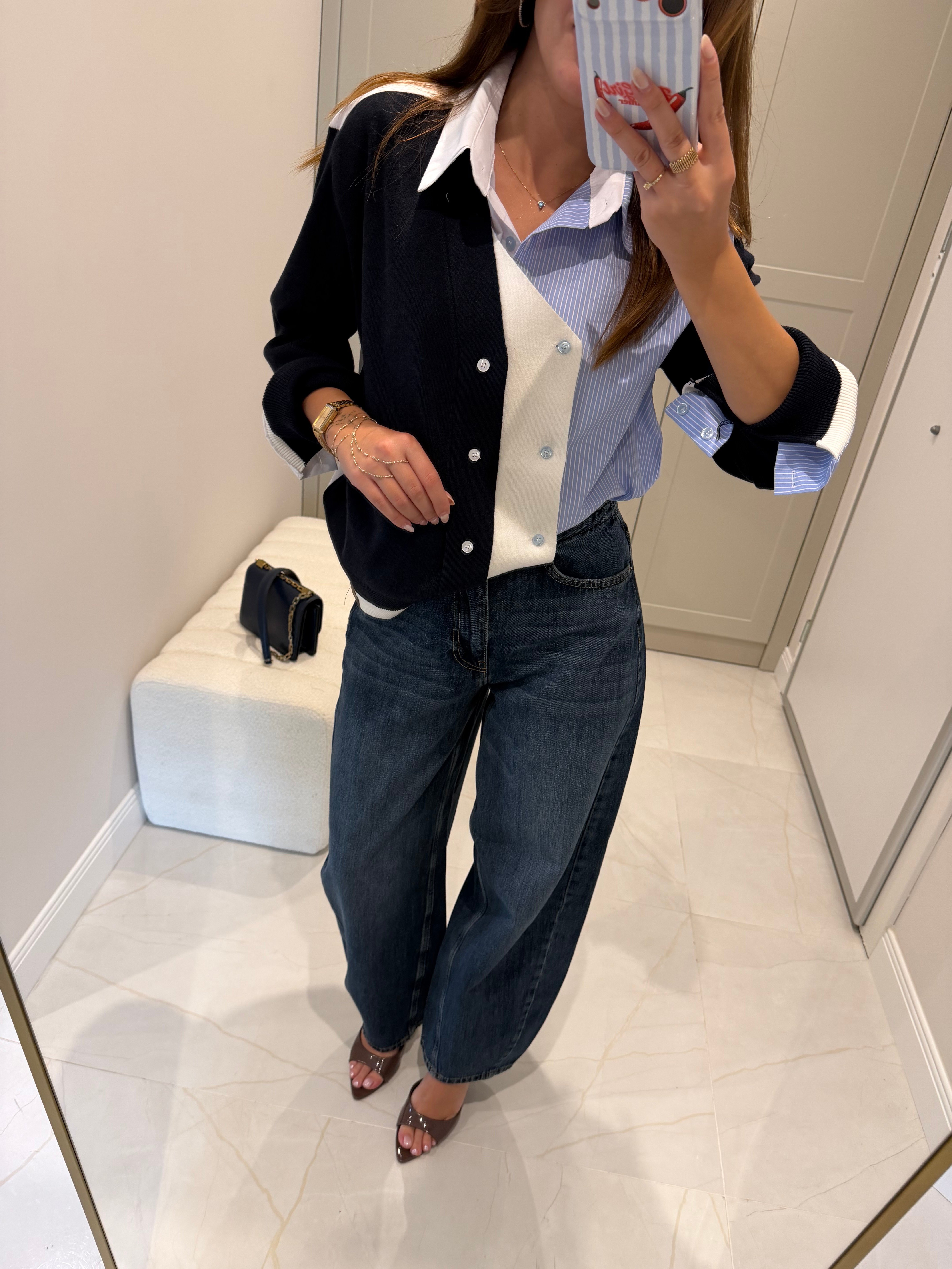 Mark Model Laci Triko Mix Tasarım Gömlek