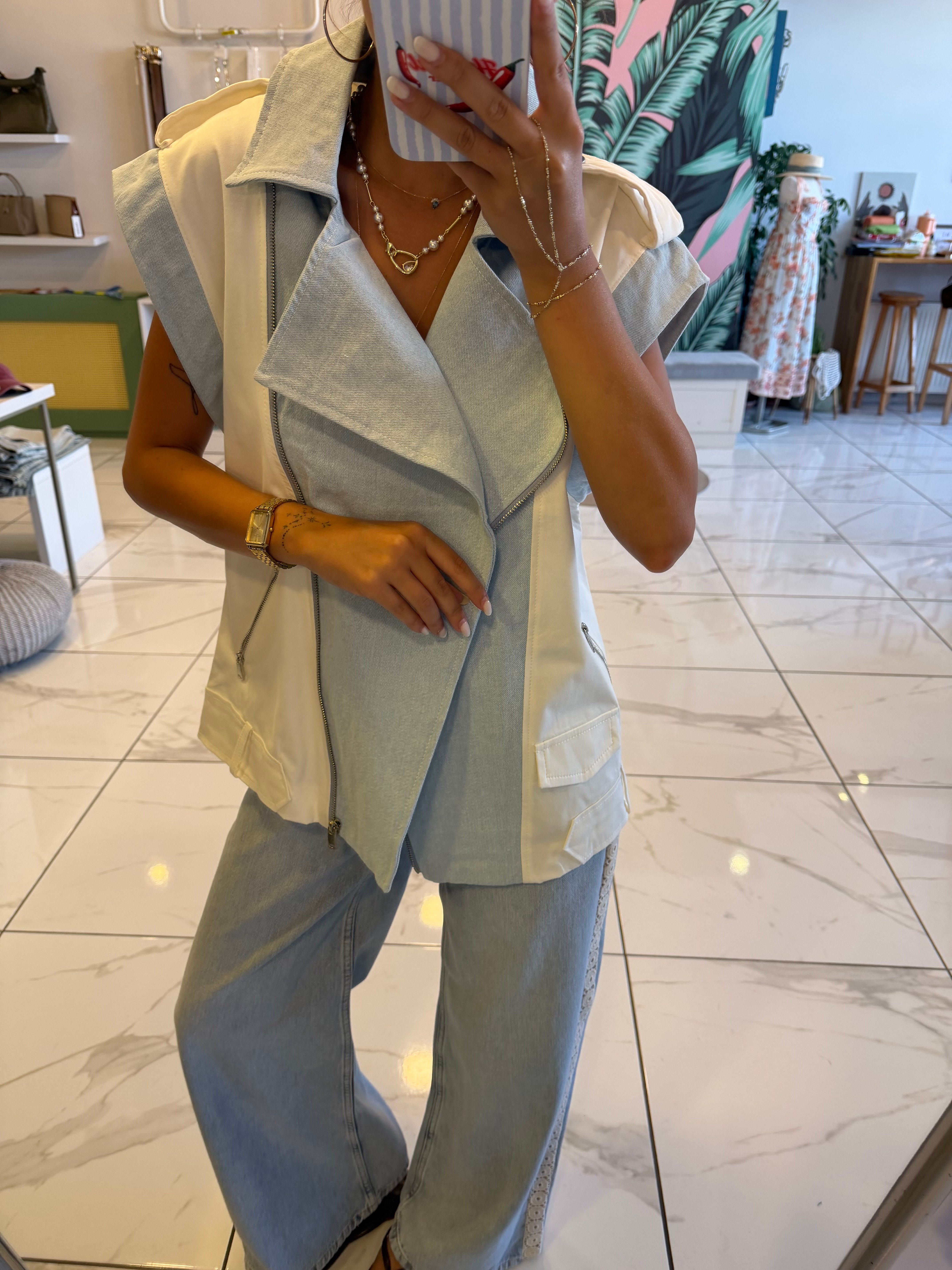 Marka Model Denim Mix Yelek 