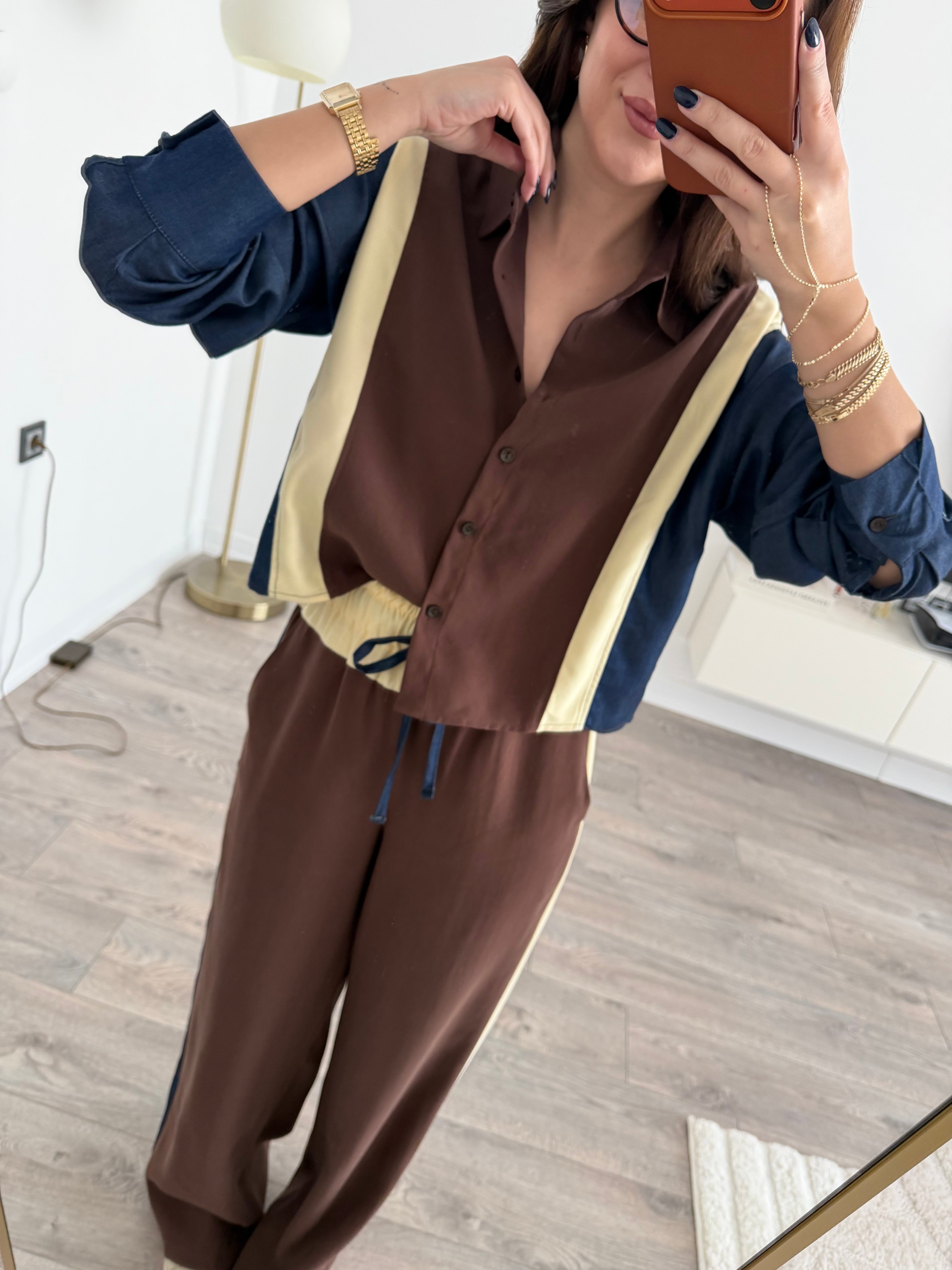 Marka Model Kahve Denim Mix Tensel Takım