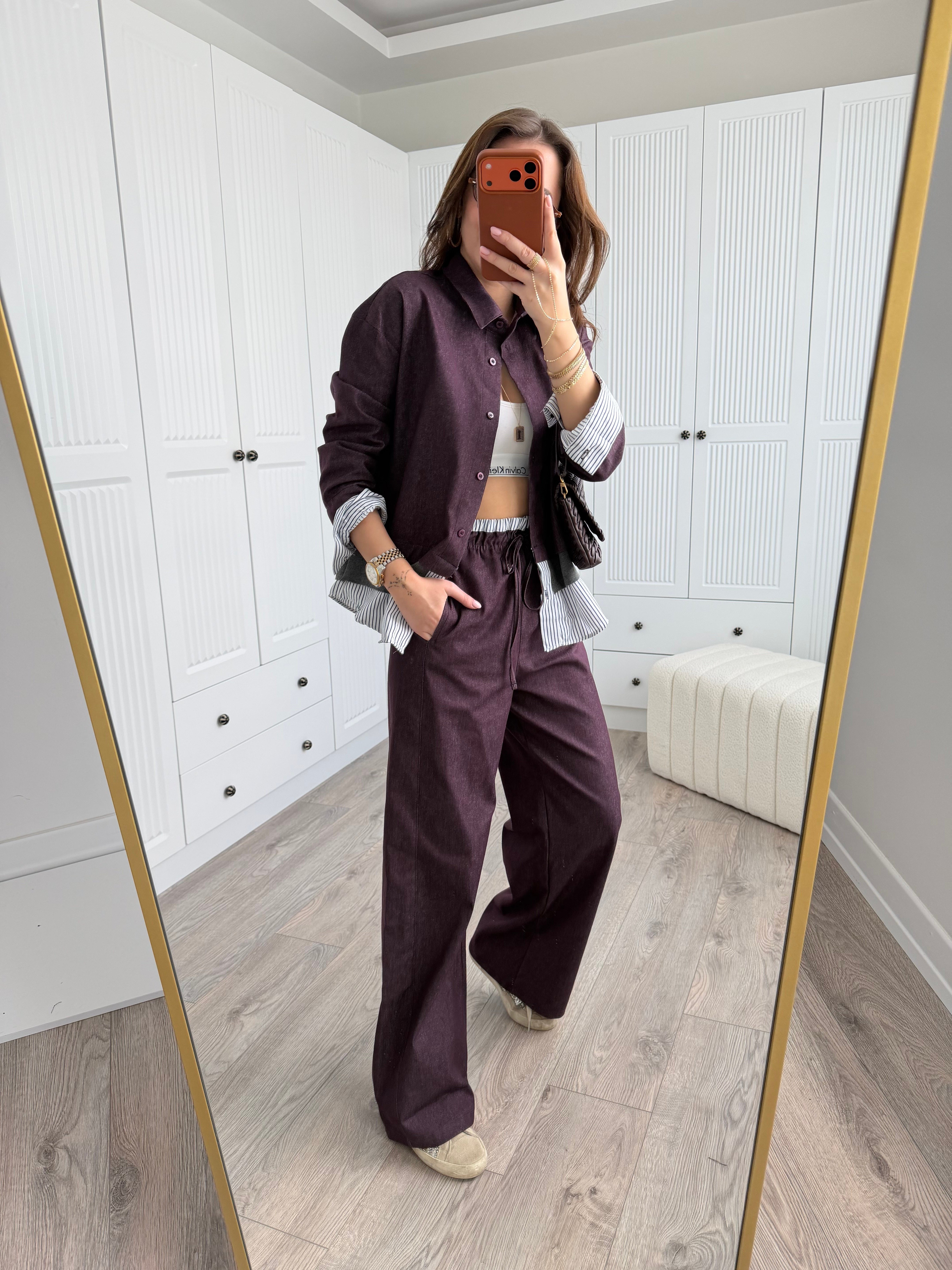 Marka Model Mürdüm Poplin Garnili Likralı Jean Takım