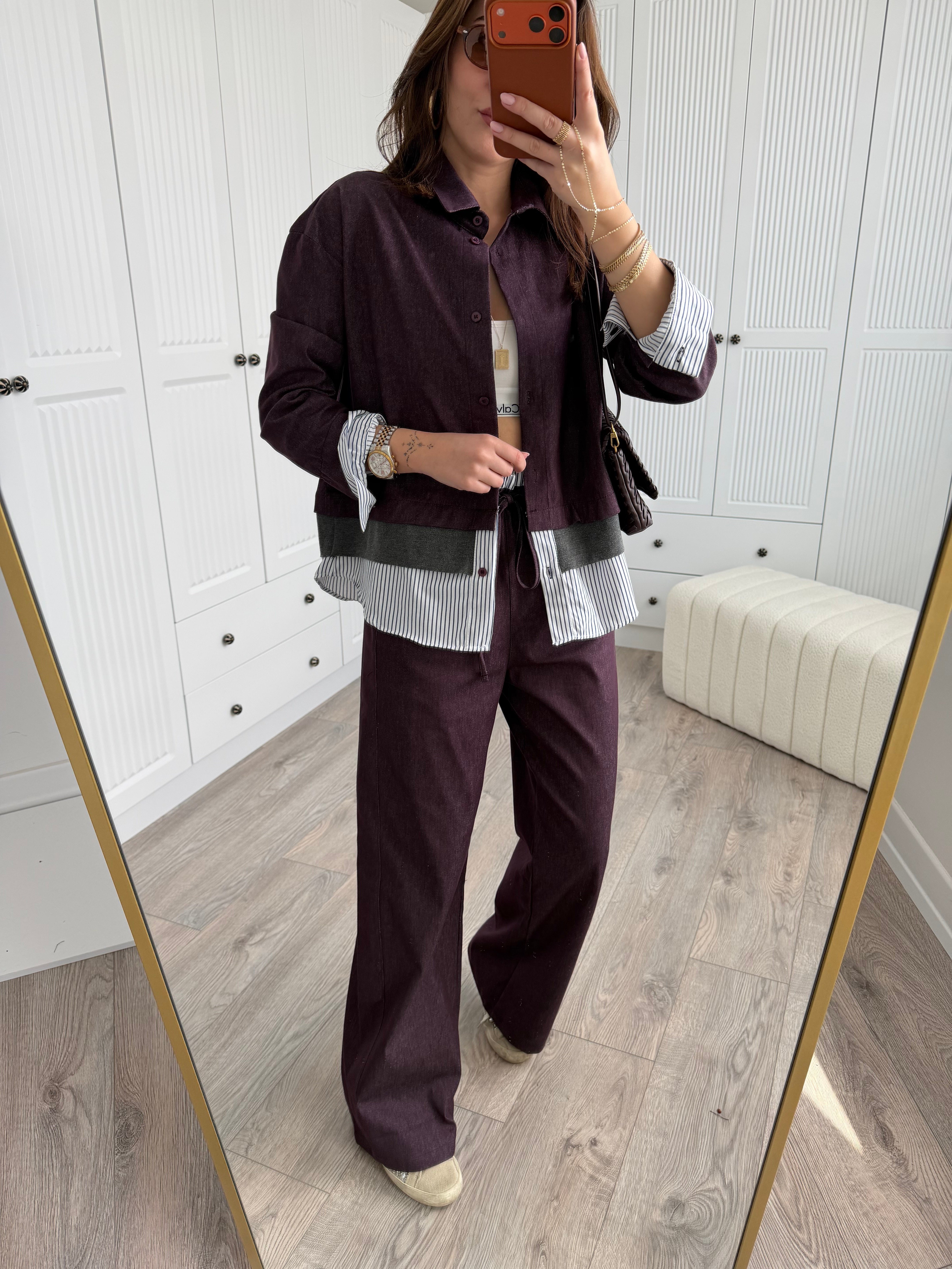 Marka Model Mürdüm Poplin Garnili Likralı Jean Takım