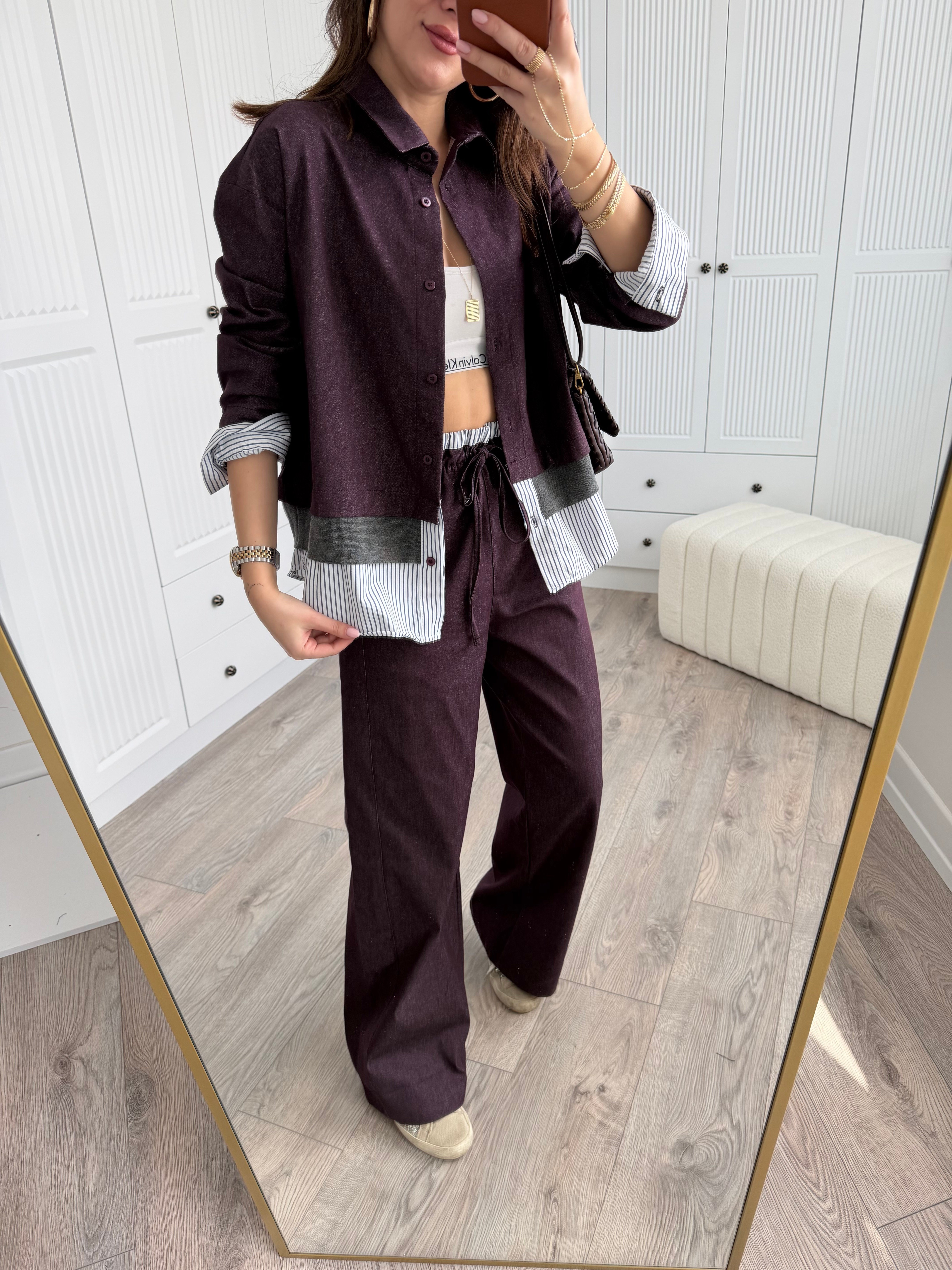 Marka Model Mürdüm Poplin Garnili Likralı Jean Takım