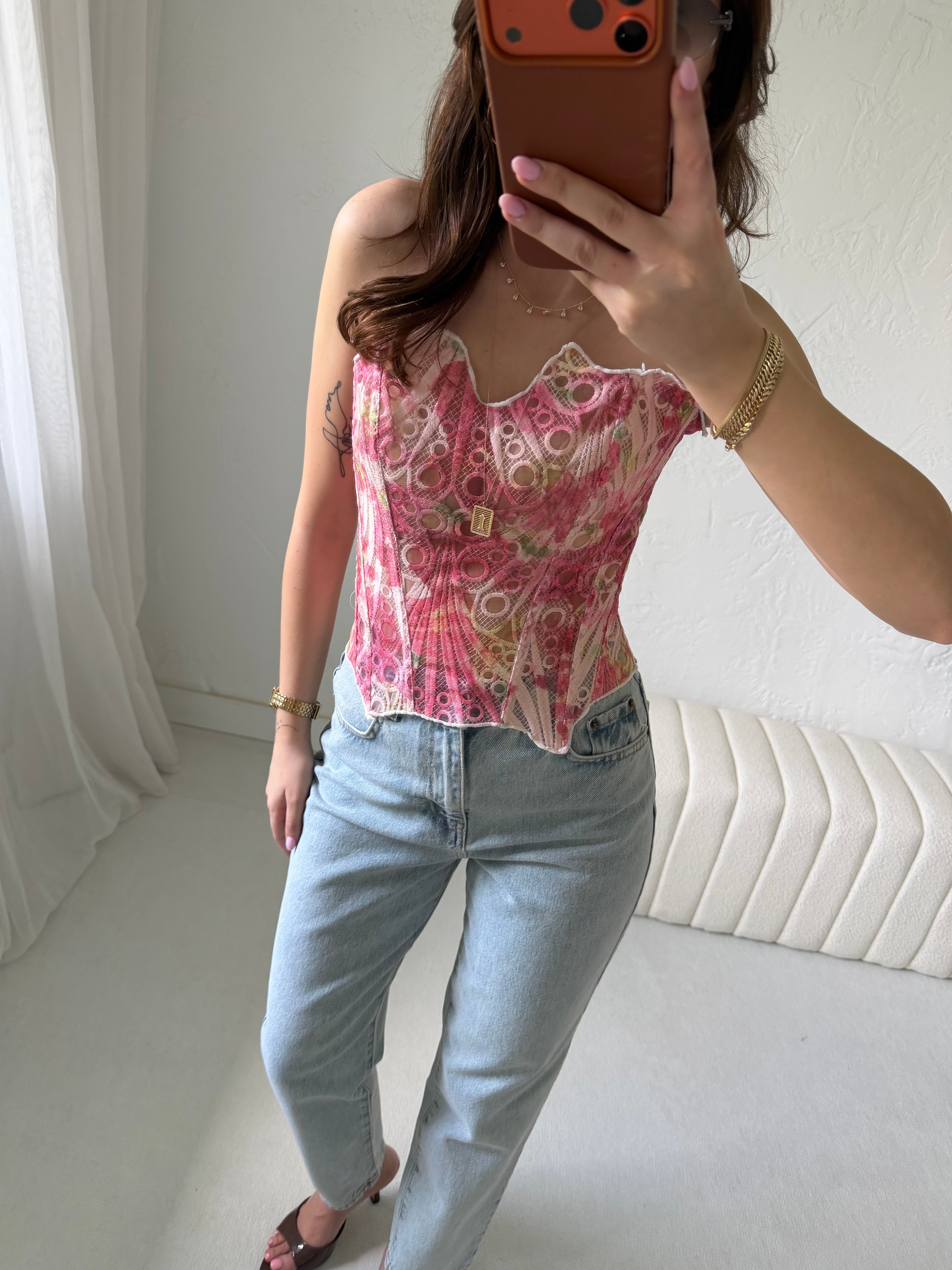 Marka Model Pembe Arkası Bağlamalı Korse 