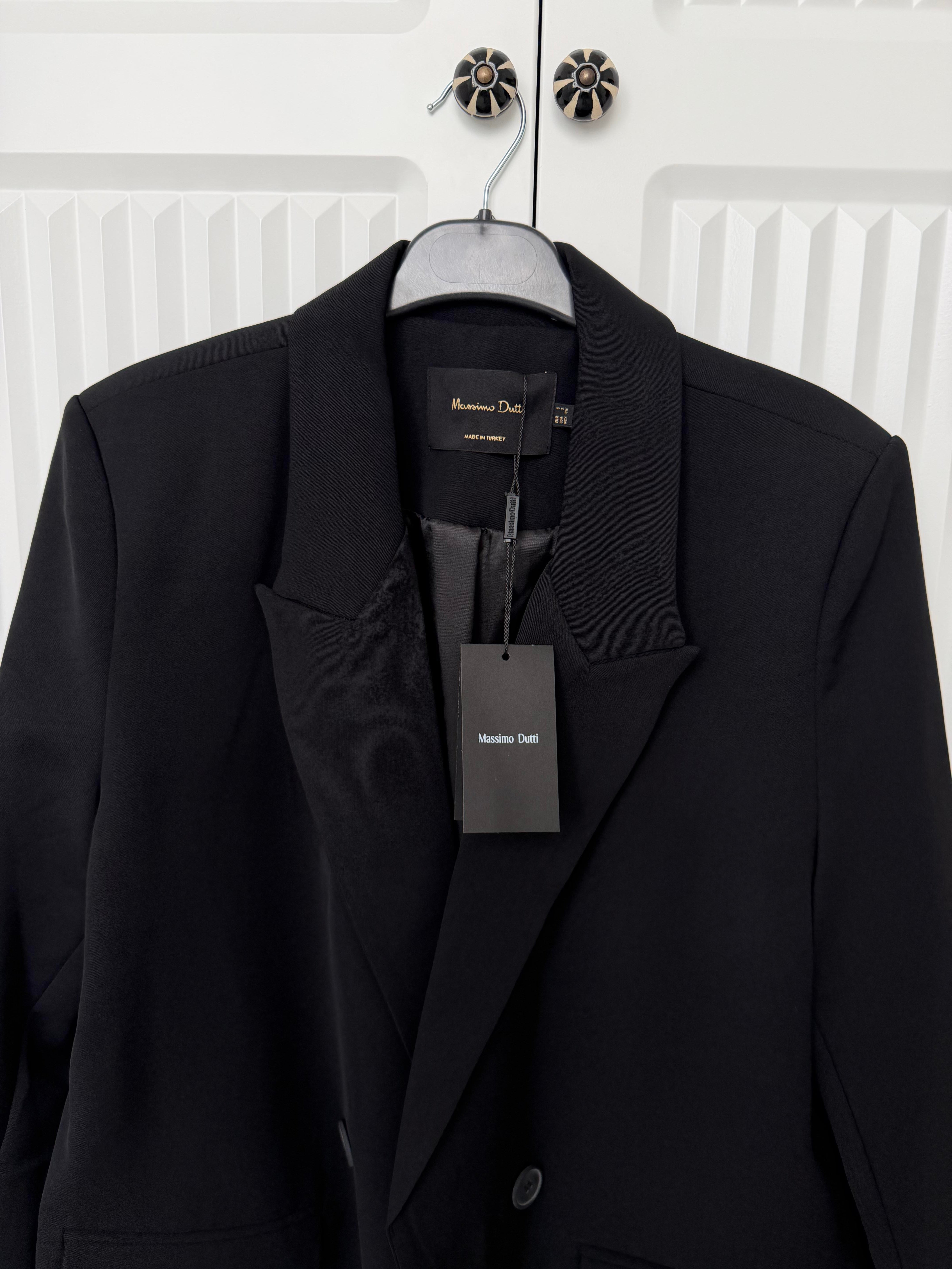 Massmo Siyah Blazer Düğmeli Ceket