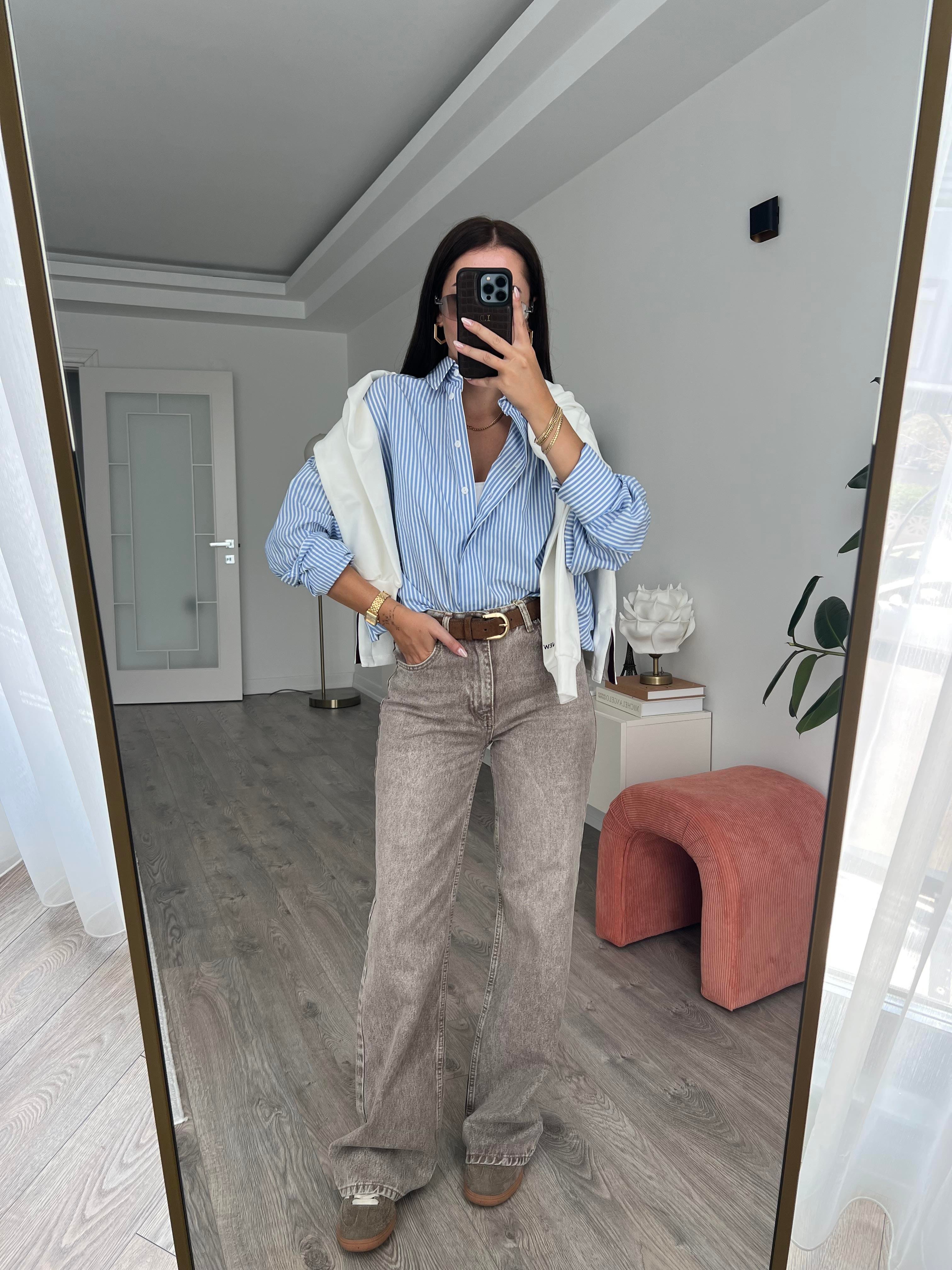 Mavi Çizgili Boyfriend Gömlek 