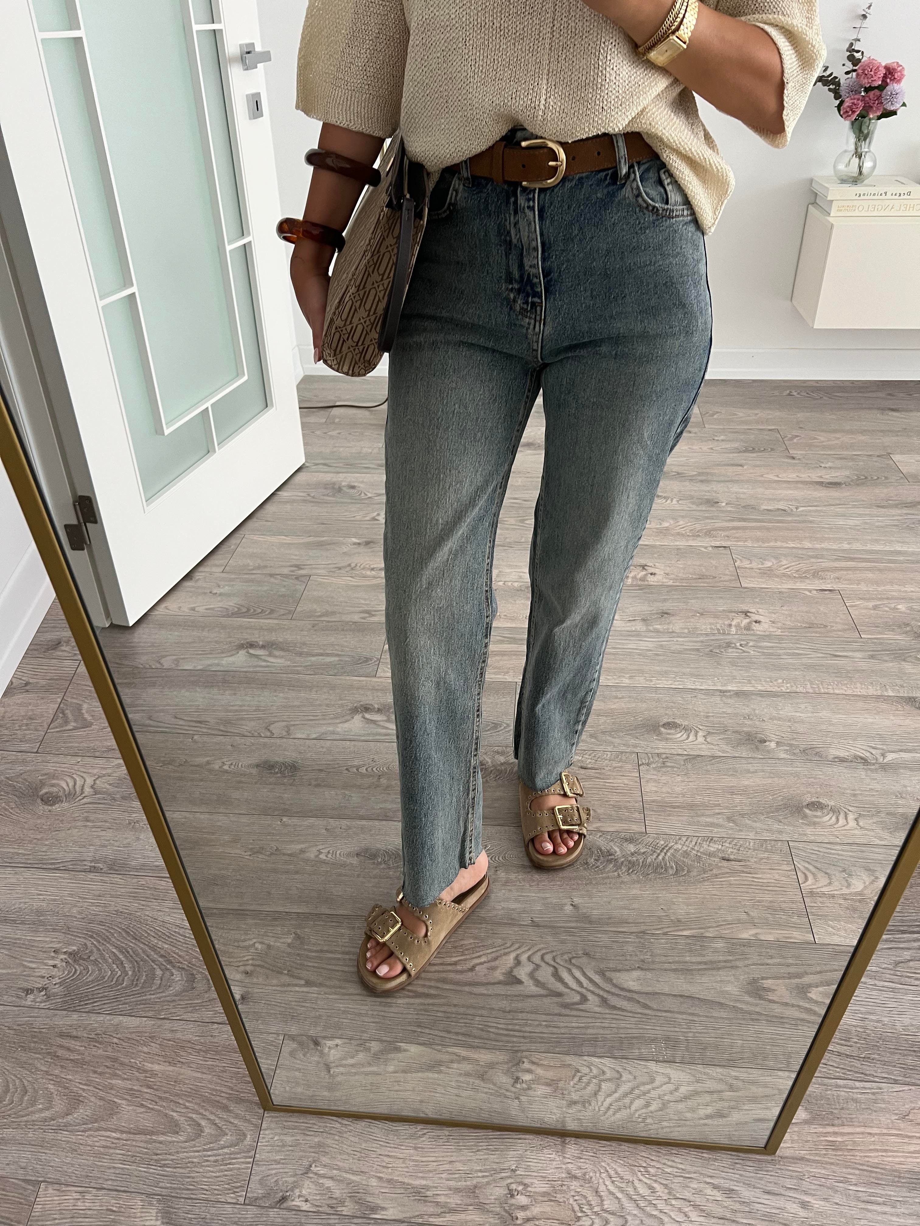 Mavi Taşlanmış Boyfit Jean